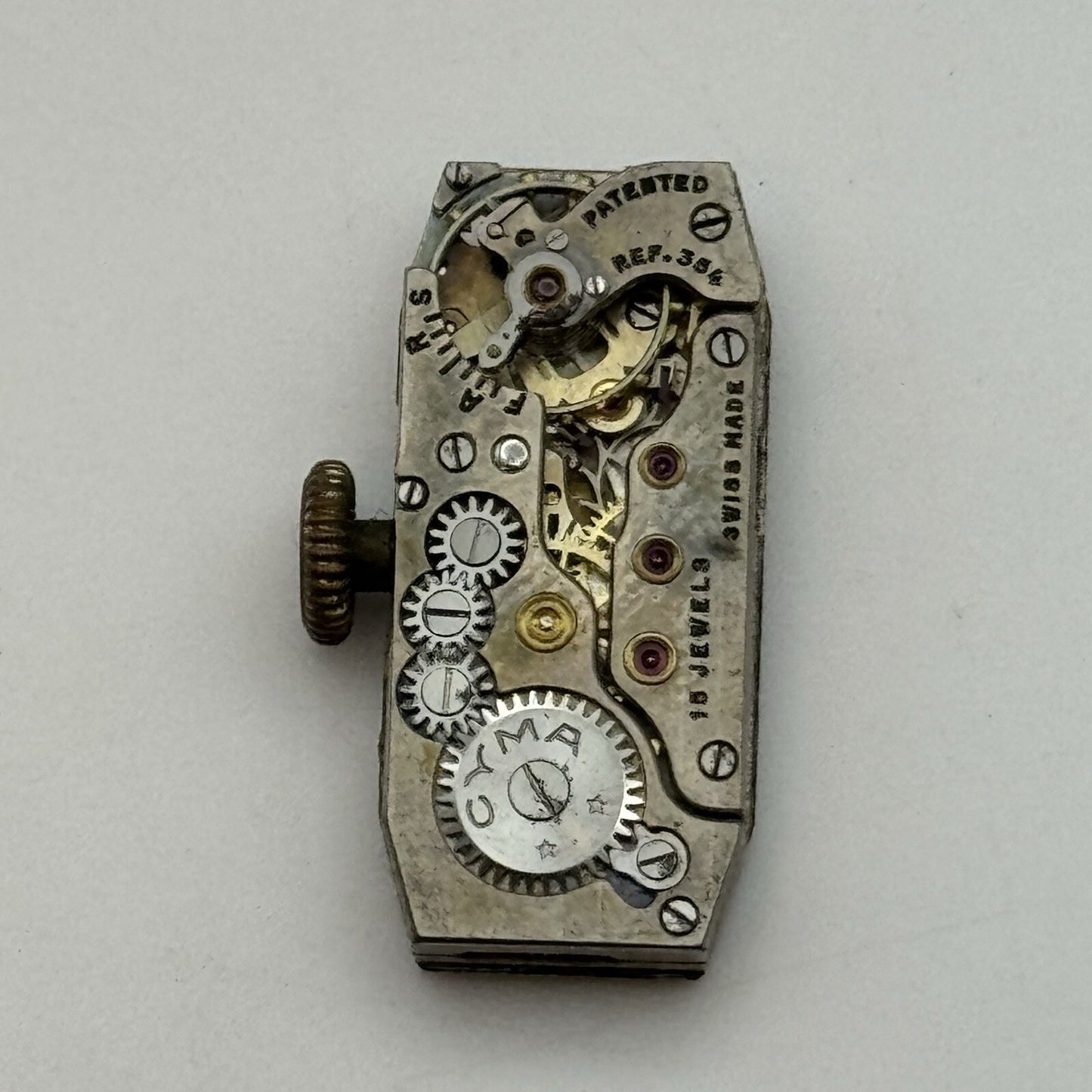10mm Ladies Cyma Ref 354 Tank Wristwatch Movement Balance Intact Parts Repair