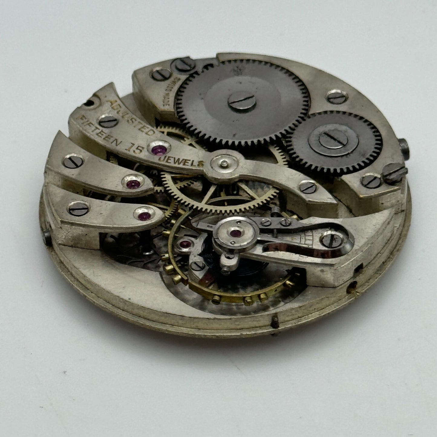 43.1mm Unidentified High Grade 15 Jewels Swiss Pocket Watch Movement PARTS