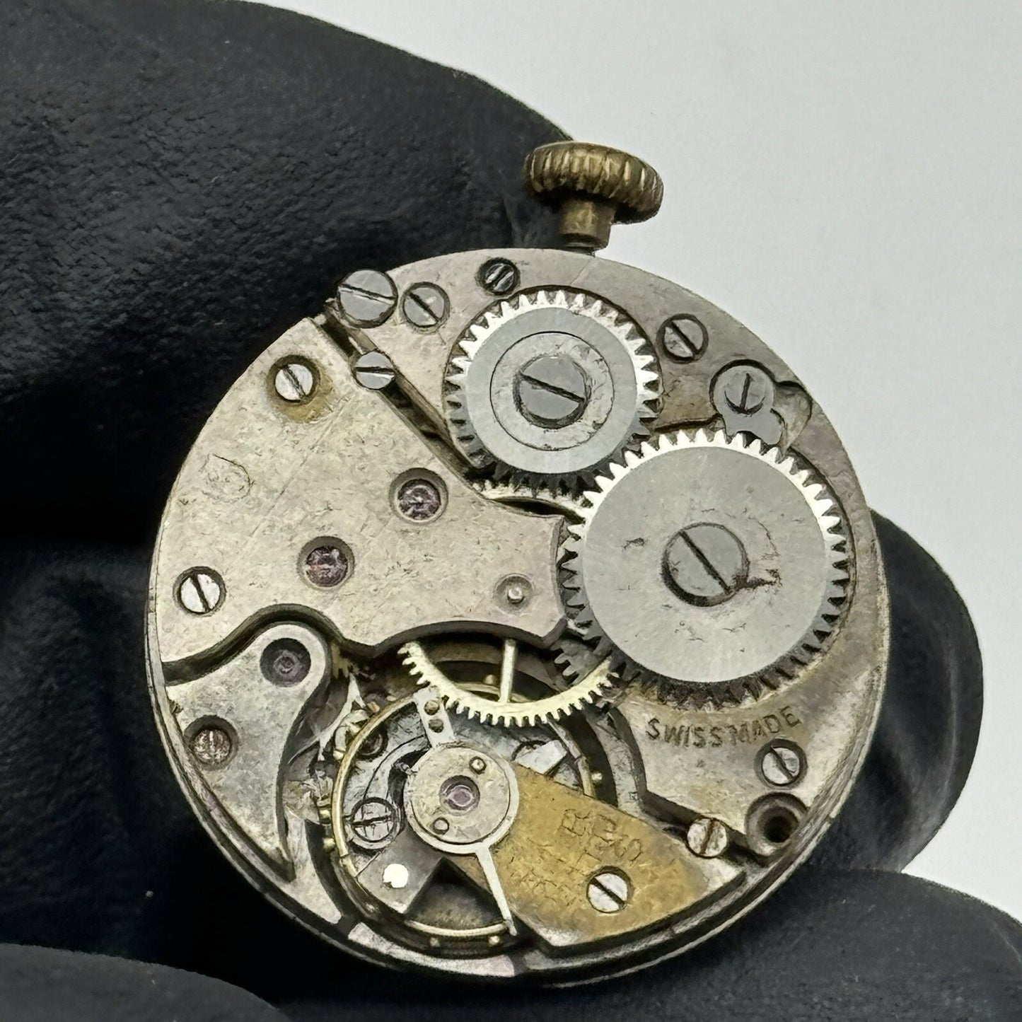 23.6mm Military Dial Swiss Watch Movement Hands Crown Parts Repair Restore