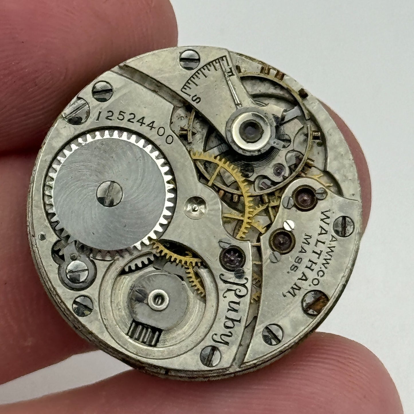 6/0s Men's Waltham Grade Ruby Model 1898 American Watch Movement PARTS SPARES