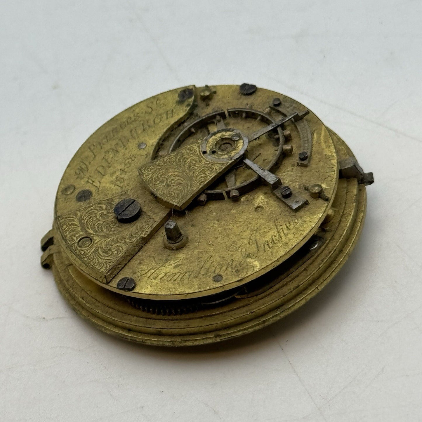 41.1mm Hamilton & Inches Fusee Pocket Watch Movement FOR PARTS Restore