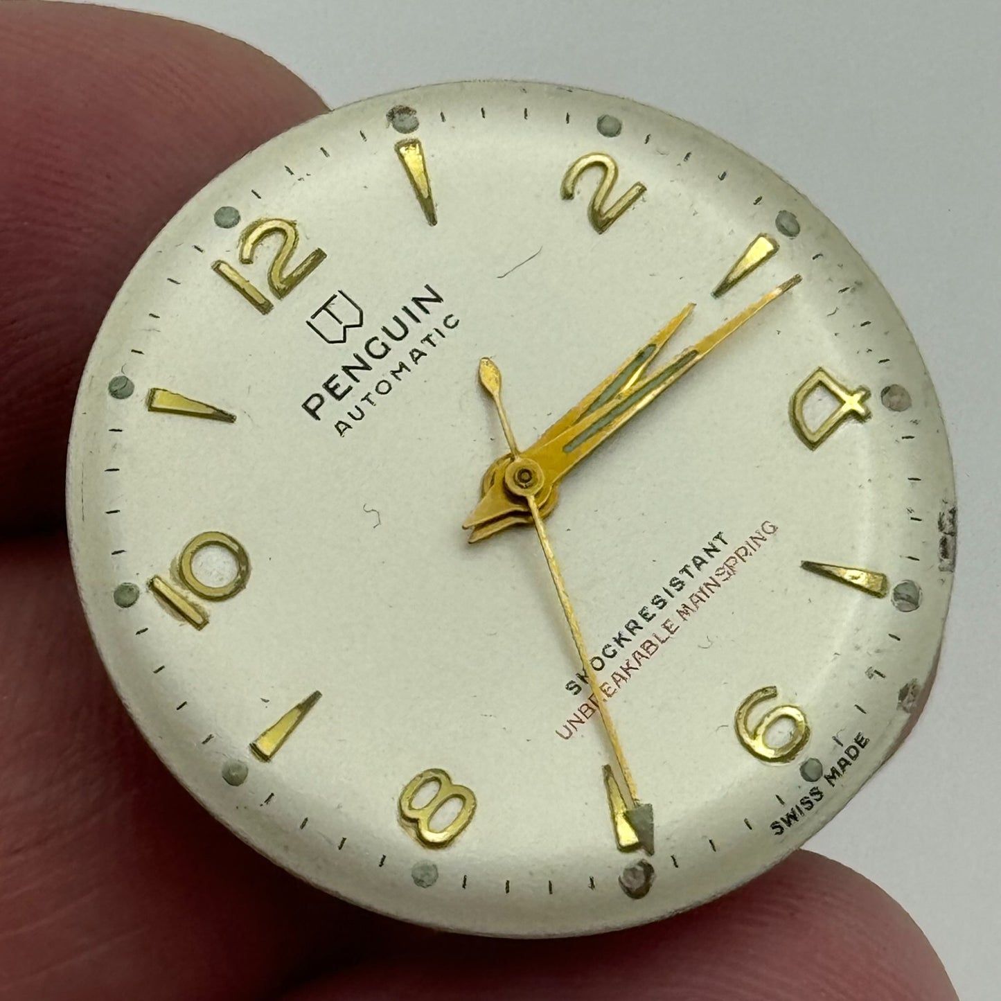 25.8mm Penguin EB 1575N Automatic 1 Jewel Watch Movement Swiss Vintage PARTS