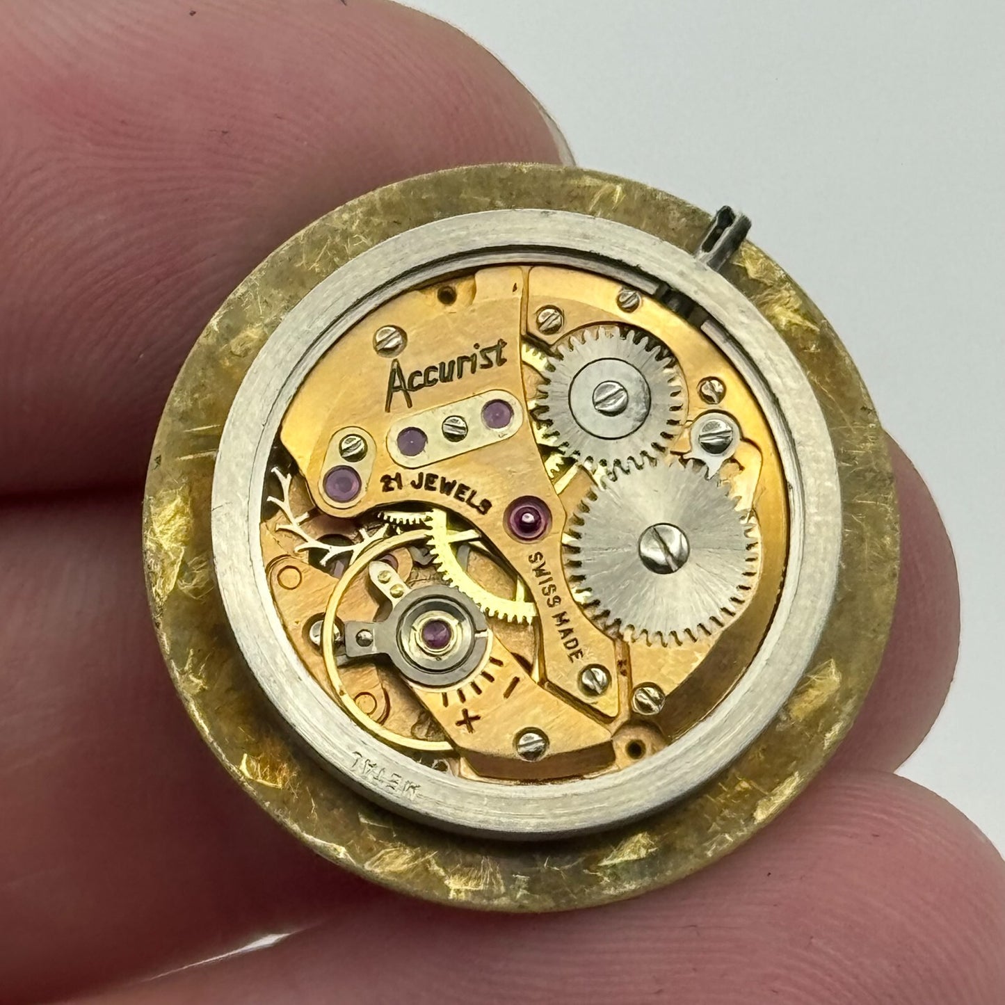 17.5mm Accurist Felsa F 4122 Manual Wind 21 Jewels Swiss Watch Movement PARTS