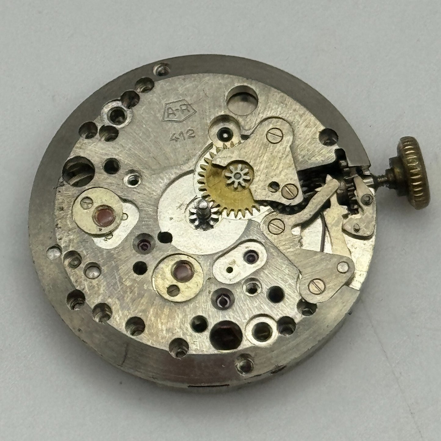 23.7mm Enicar A-R 412 Swiss Balance Ok Manual Wind Watch Movement Vintage PARTS