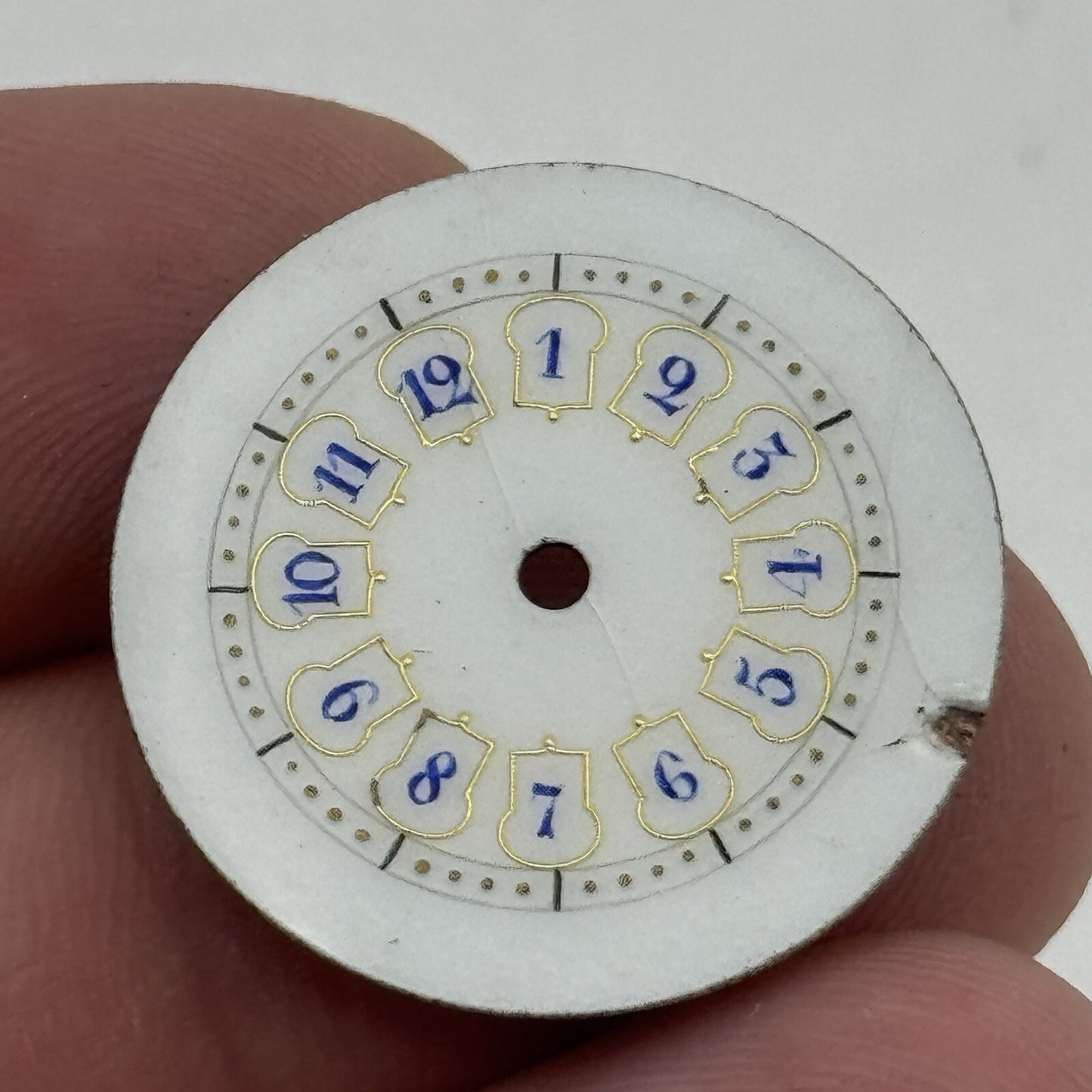 24.8mm Antique Beautiful Porcelain Patterned Ladies Watch Dial Spares Parts