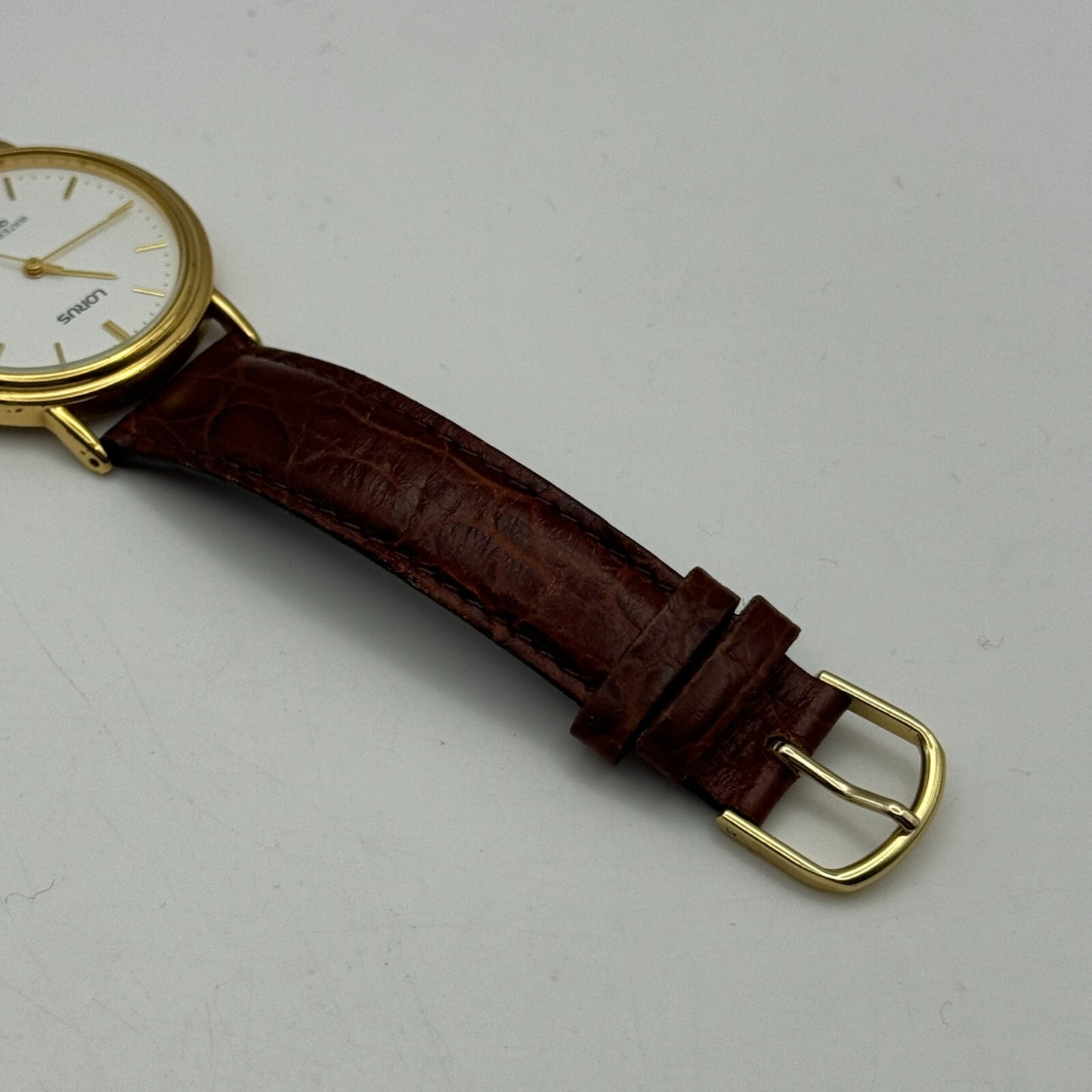 34mm Working Lorus V501-8B30 Vintage Quartz Watch Unisex New Battery 8.5 Inches