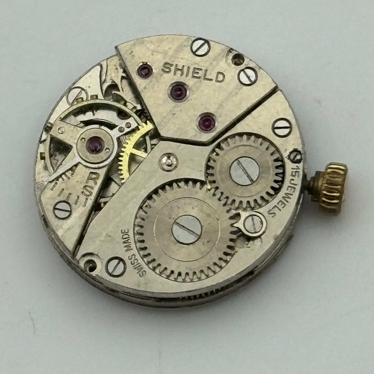 19.7mm Shield Peseux P 220 Manual Wind Swiss Made 15 Jewels Watch Movement PARTS
