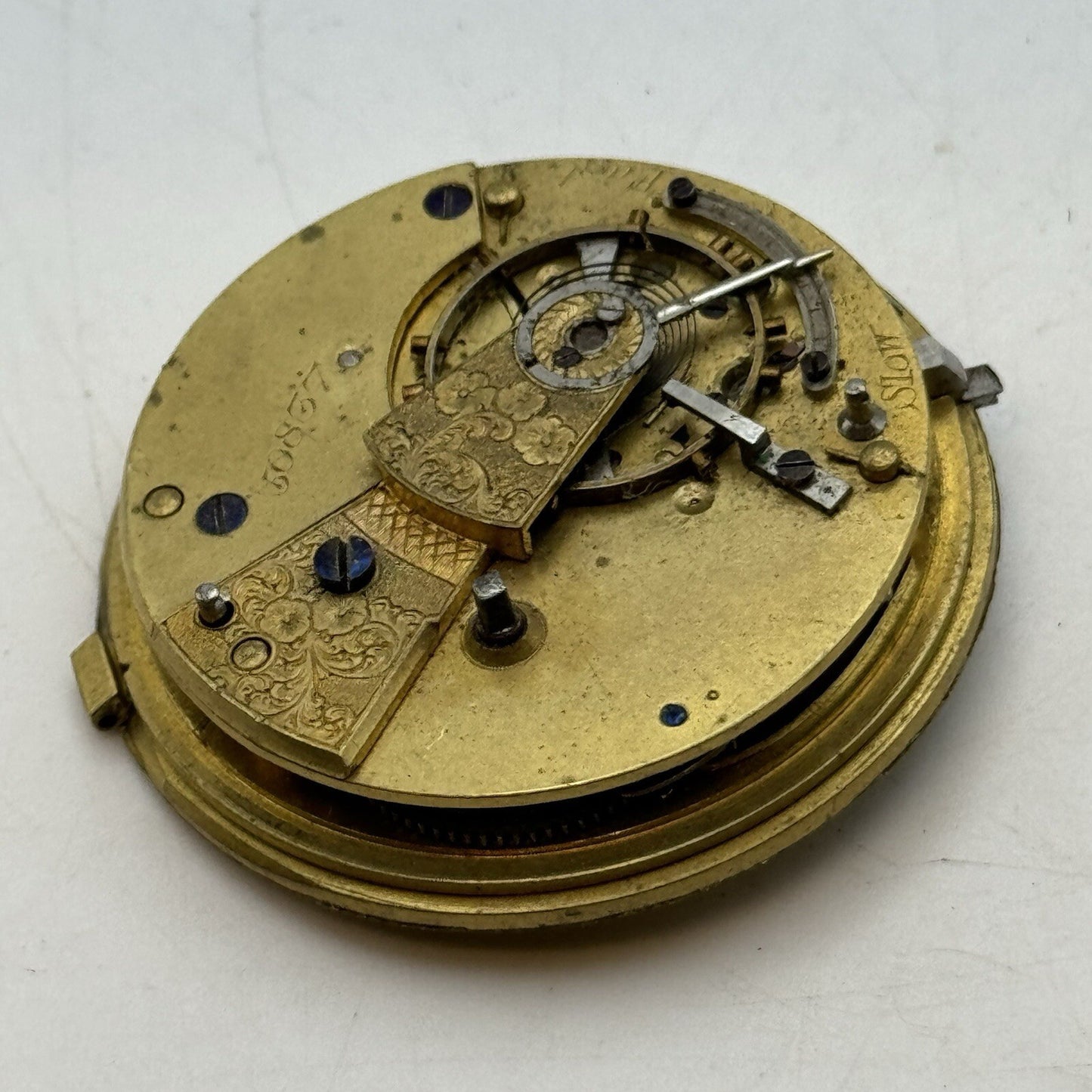 41.4mm Unidentified Fusee No Chain Pocket Watch Movement FOR PARTS