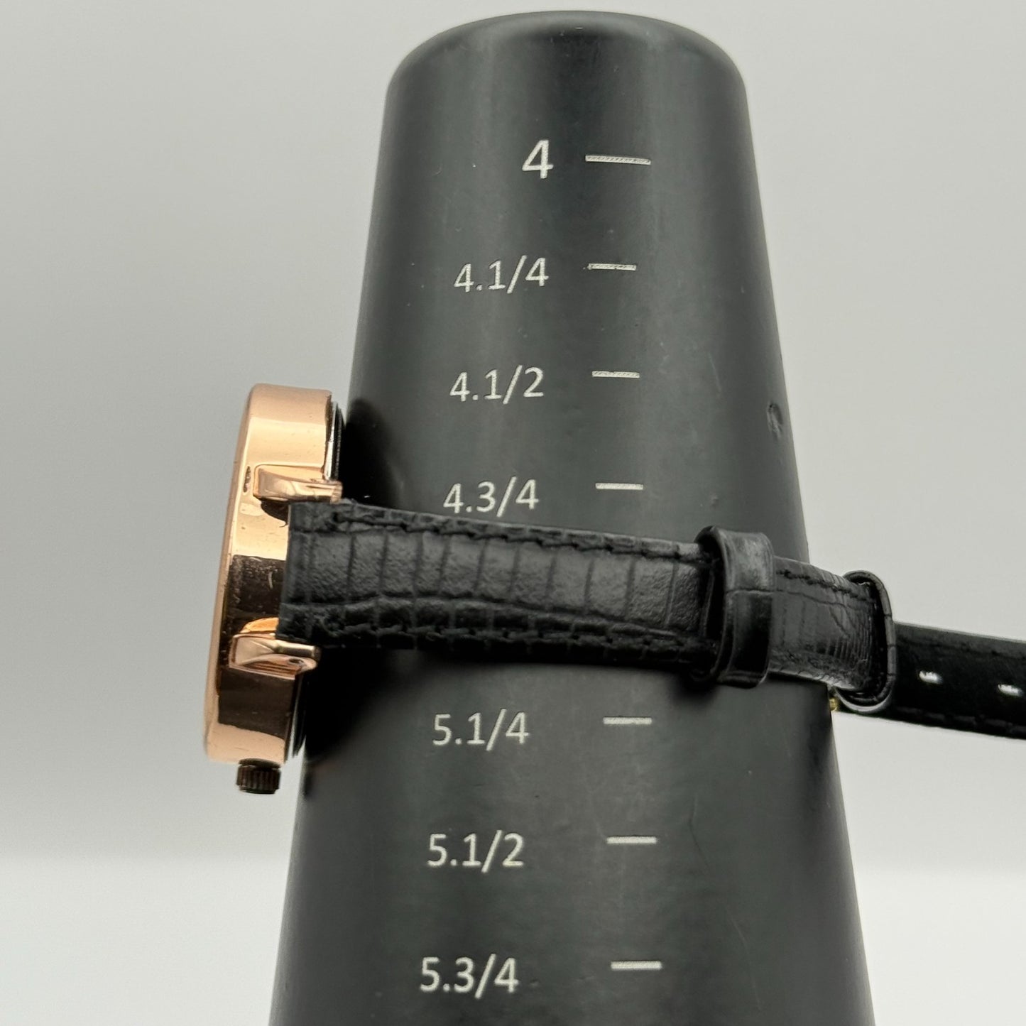 Kahuna Ladies Quartz Watch Floral Dial Black Leather Strap Working 30mm