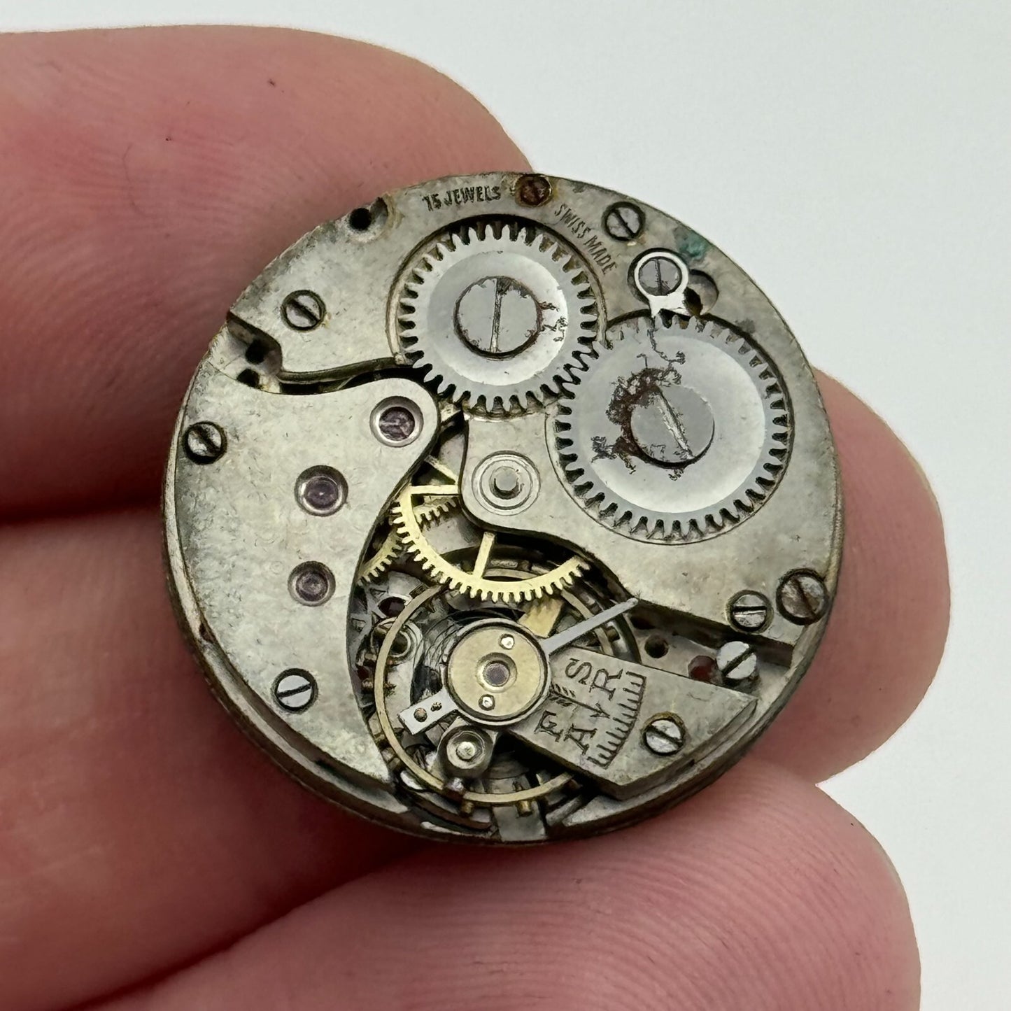 23.6mm 15 Jewels Military Trench Watch Movement Manual Wind Swiss Vintage PARTS