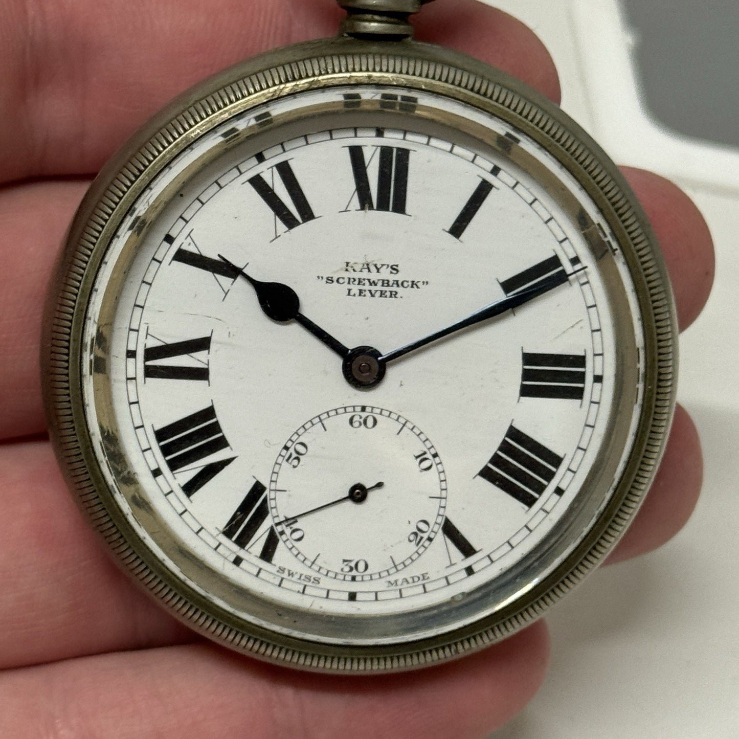 54mm Antique Kay’s Screwback Lever Open Face Quality Pocket Watch TO RESTORE
