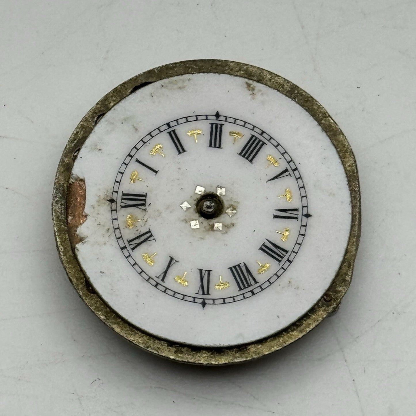 27.6mm Beautiful Patterned Dial Cylinder Pocket Watch Movement FOR PARTS