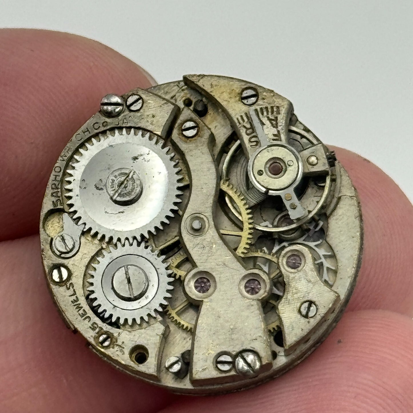23.6mm Sapho Watch Co 15 Jewels Trench Watch Movement Manual Wind PARTS SPARES