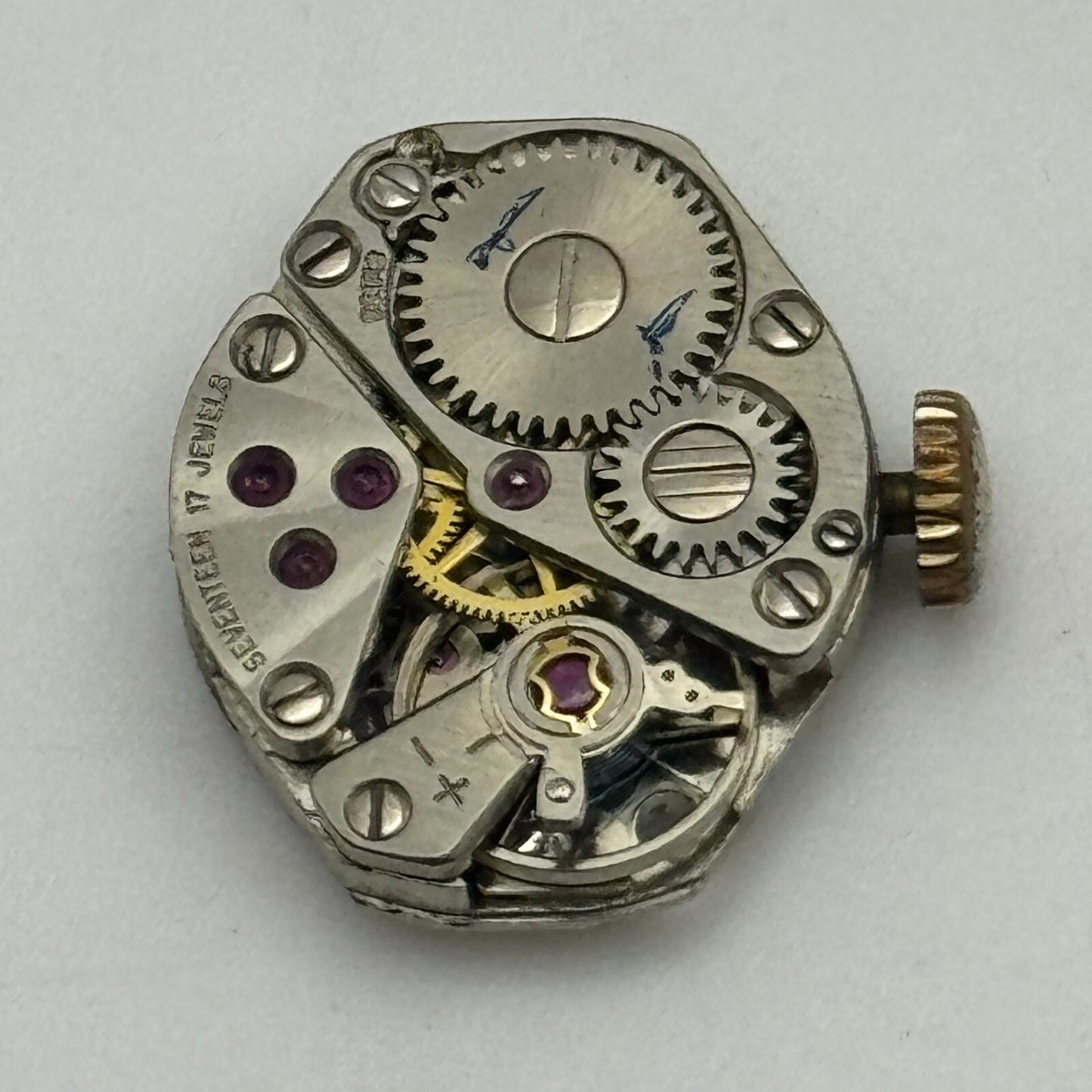 15.3mm Running Rotary FHF 609 Manual Wind 17 Jewels Swiss Watch Movement PARTS