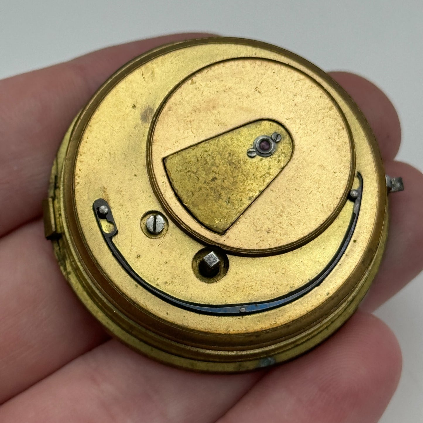 45.4mm Unidentified English Fusee Chain Present Pocket Watch Movement PARTS