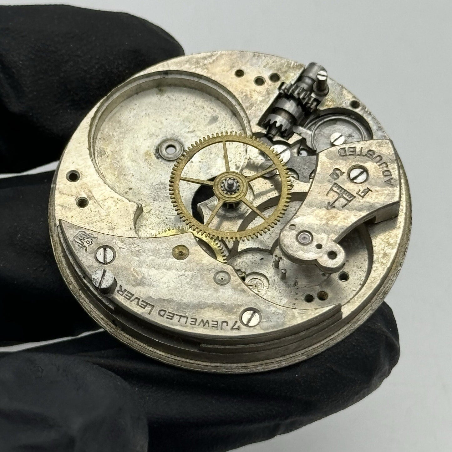 43.1mm Manual Wind Lever Adjusted Partial Pocket Watch Movement FOR PARTS Repair
