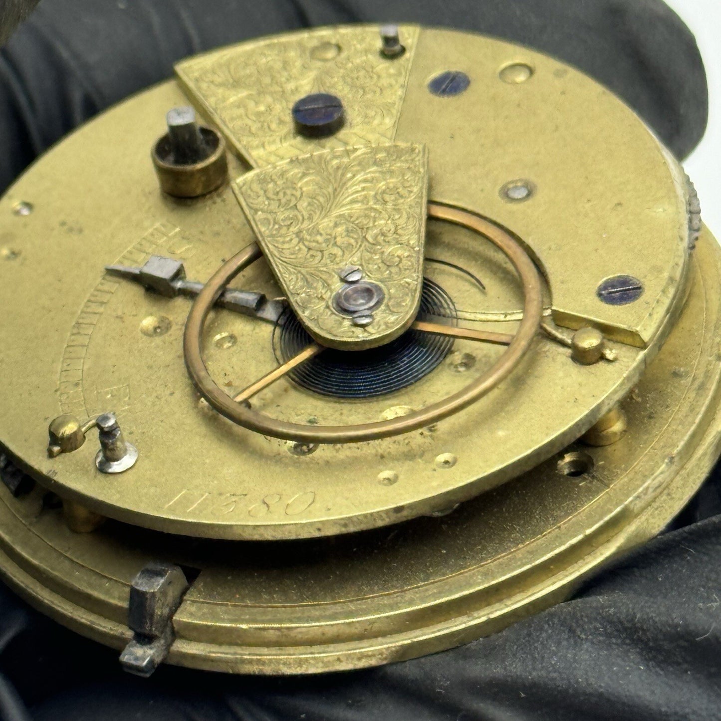 48.1mm Unidentified Fusee Chain Antique Pocket Watch Movement Parts Repair