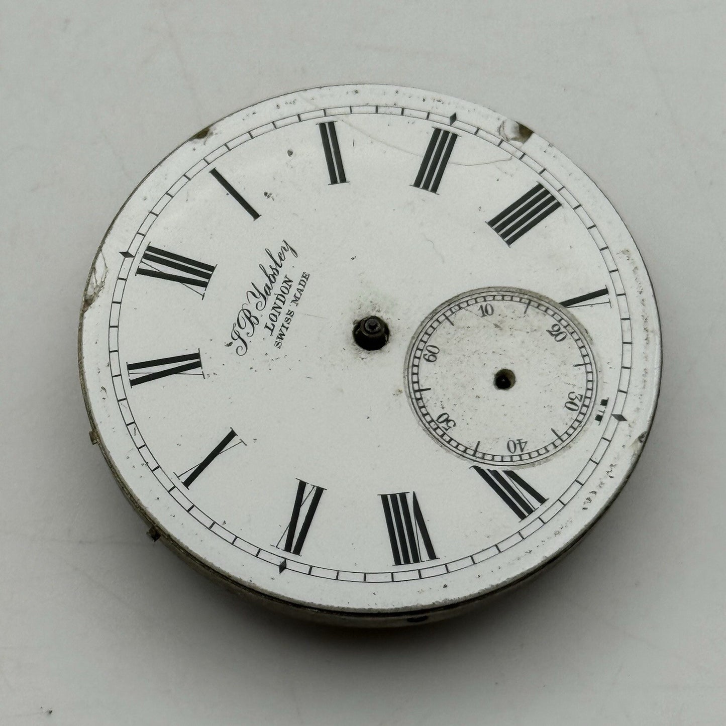 45mm Manual Wind Antique Key Wound J B Yabsley Pocket Watch Movement FOR PARTS