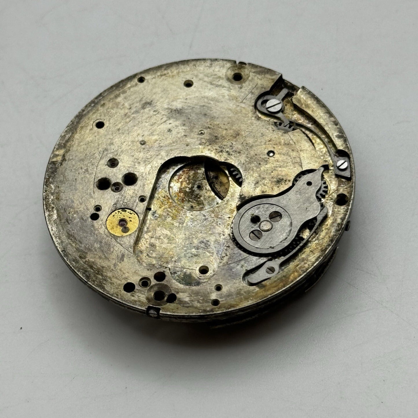 42.9mm Unidentified Chronograph Pocket Watch Movement FOR PARTS Restoration
