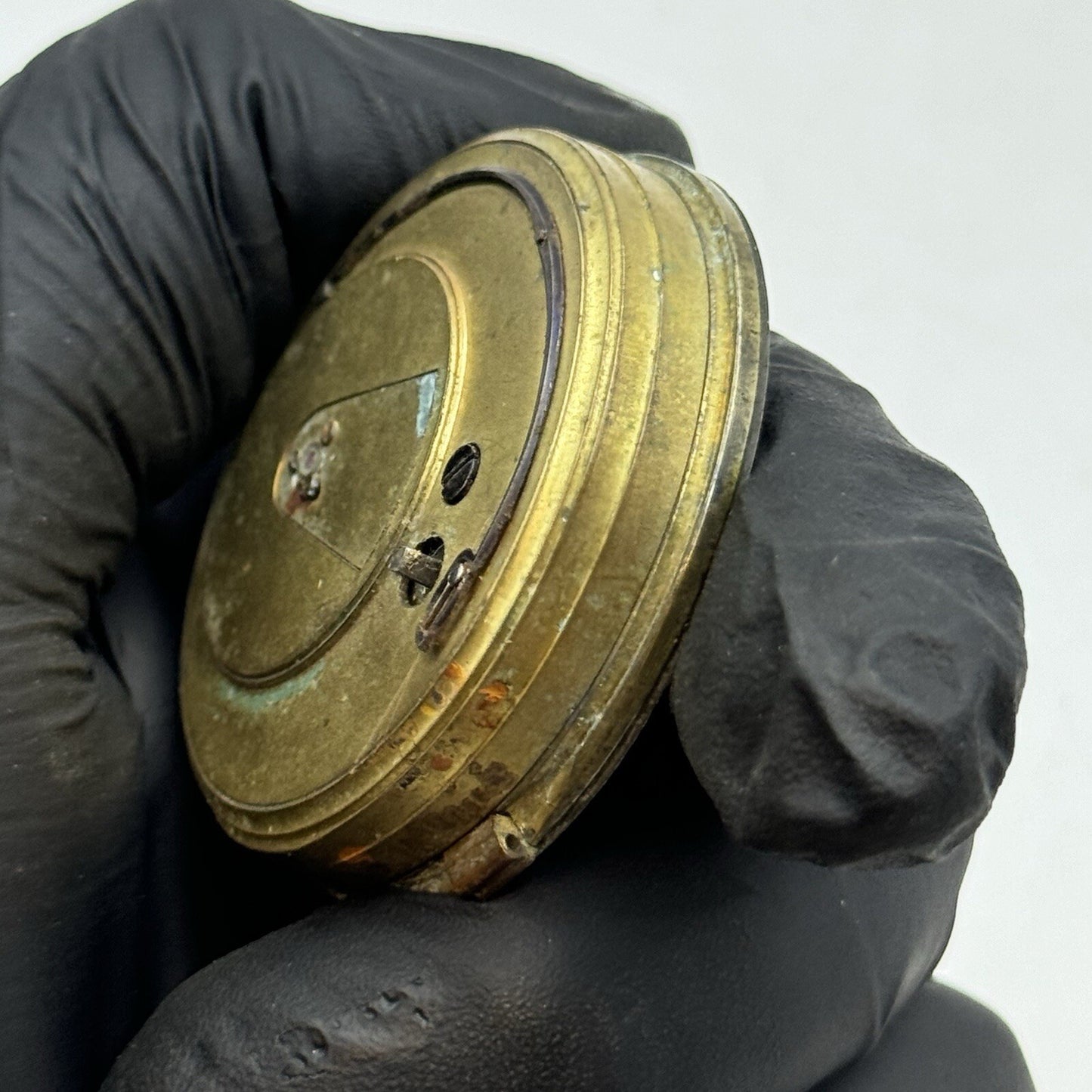 44.7mm Unidentified White Dial Porcelain Pocket Watch Movement Dial FOR PARTS