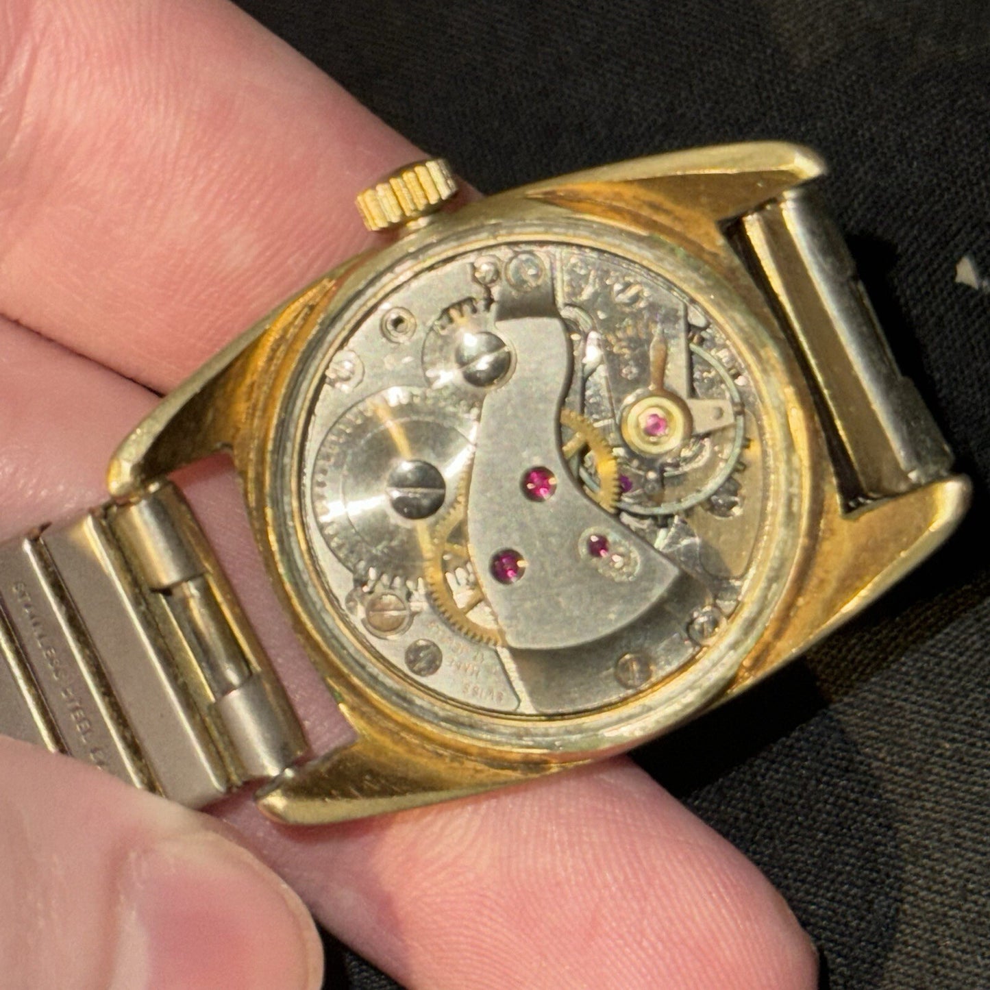 27mm Ladies Manual Wind Corvette Shock Protected Watch To Repair NON WORKING