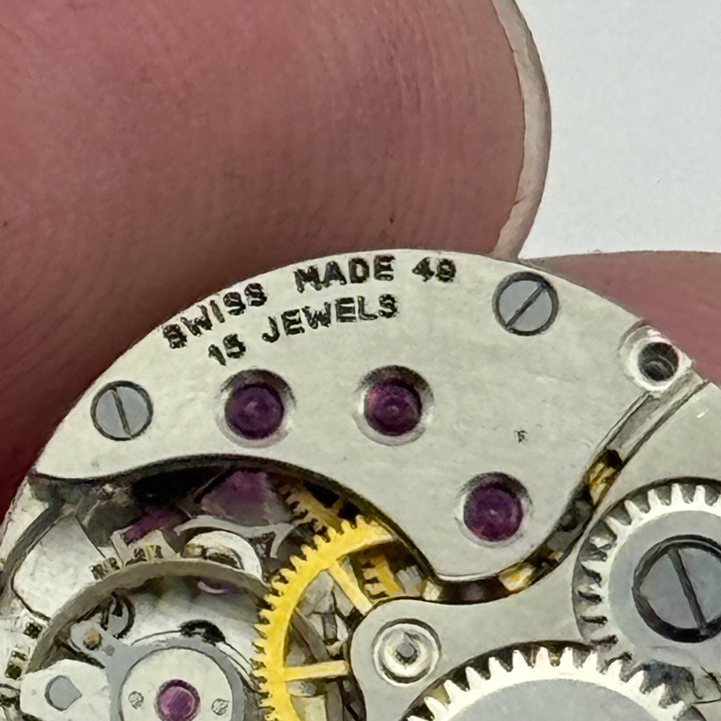 17.8mm Ladies Revue 49 Limit Swiss 15 Jewels Manual Wind Watch Movement PARTS