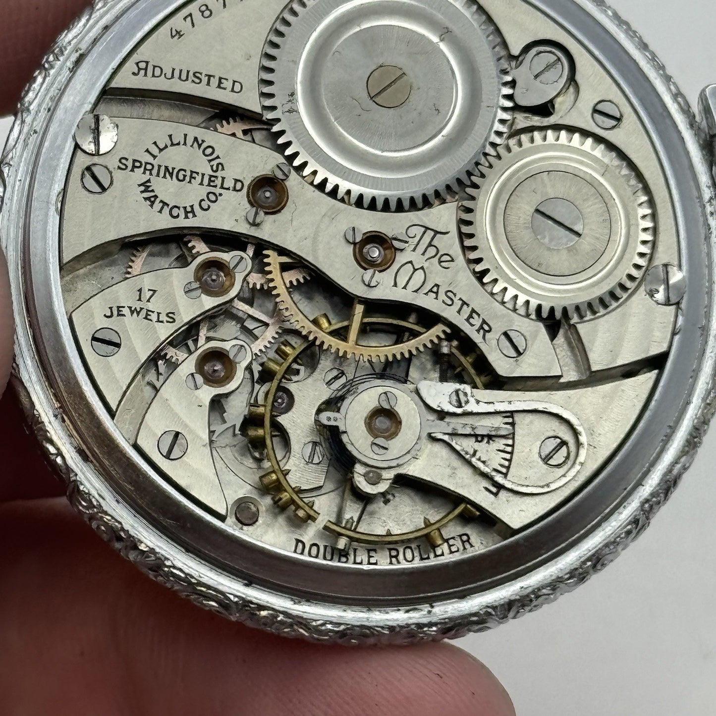 12S Illinois The Master Double Roller Grade 405 Model 3 Pocket Watch TO RESTORE
