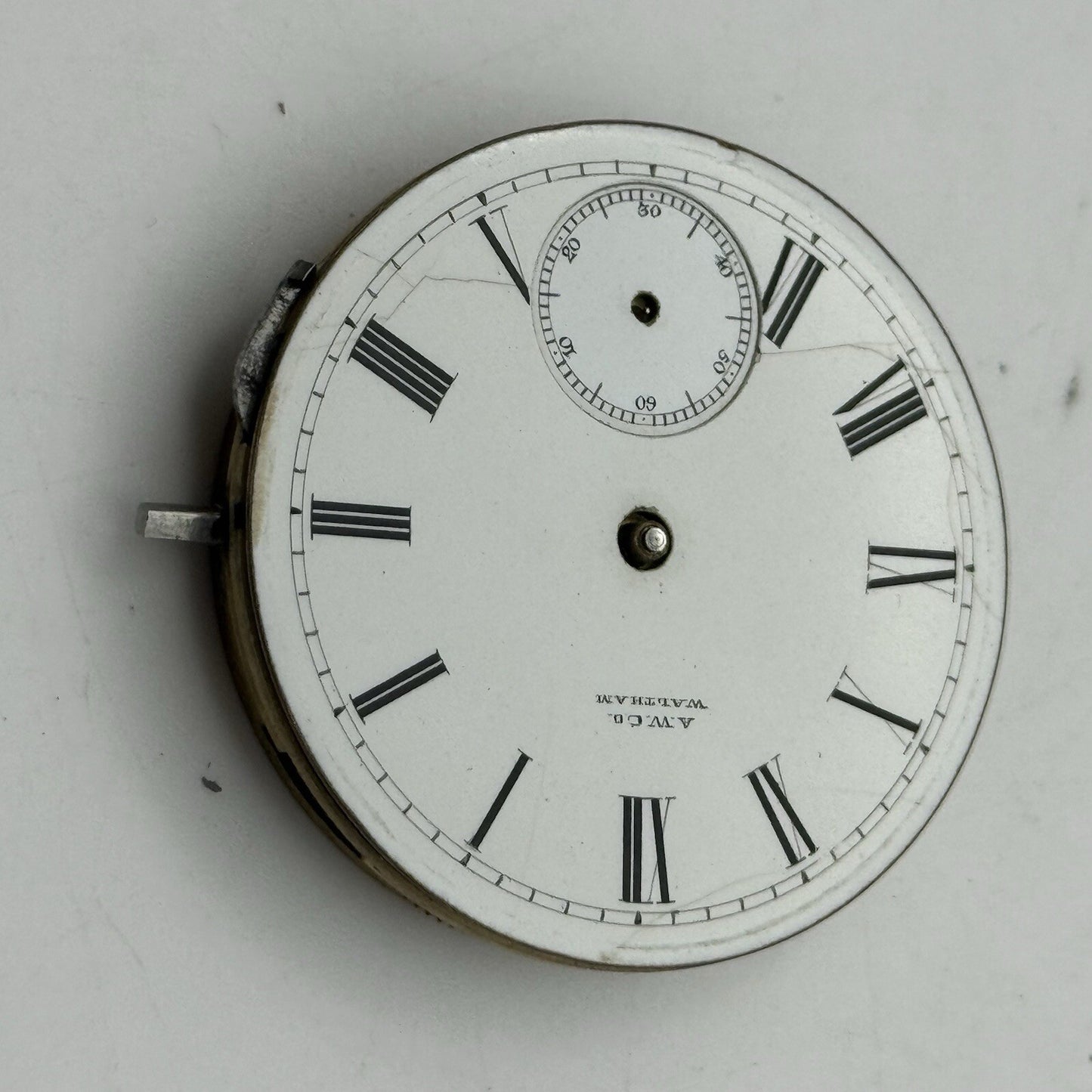 42mm Manual Wind Waltham Hillside No Balance Pocket Watch Movement FOR PARTS