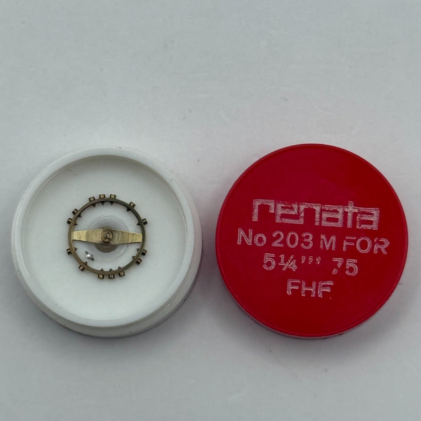 FHF 75 Balance Wheel Complete And Spring 5¼’’’ 203 M Watch Movement Parts NOS