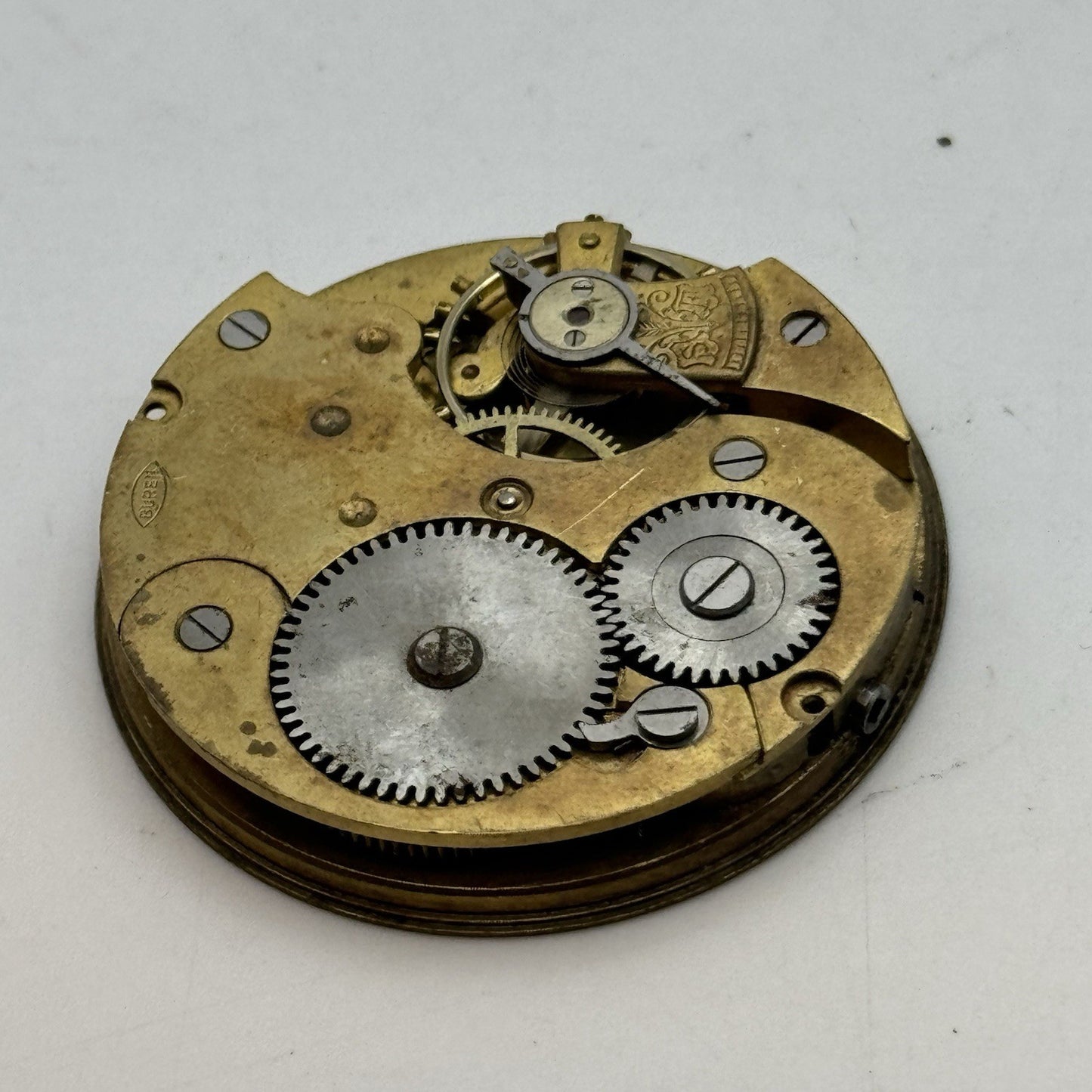 42.8mm Interesting Vintage Buren Pocket Watch Movement PARTS REPAIR SPARES