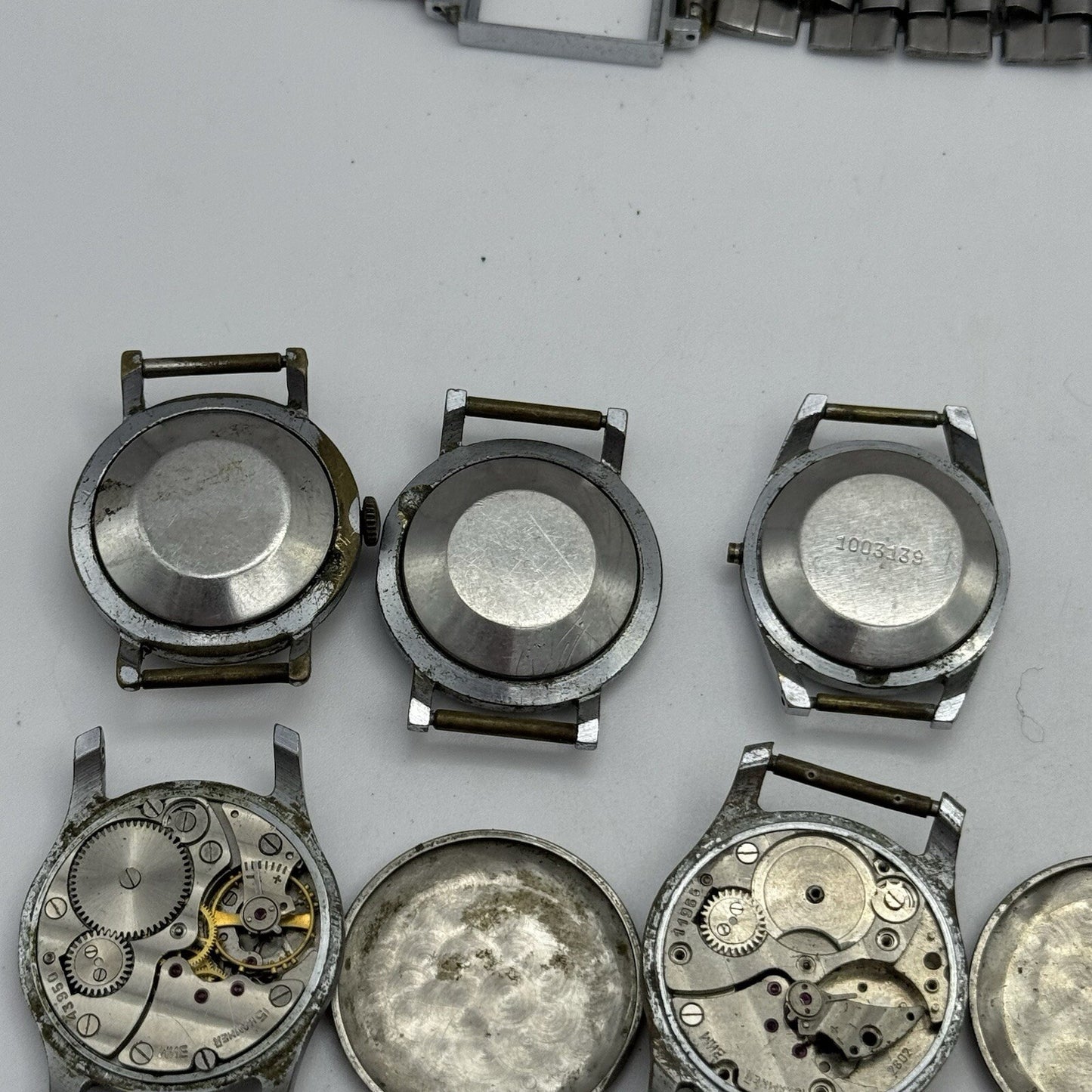10 x Vintage Soviet Manual Wind Watch Heads For Parts Repair Job Lot Bundle