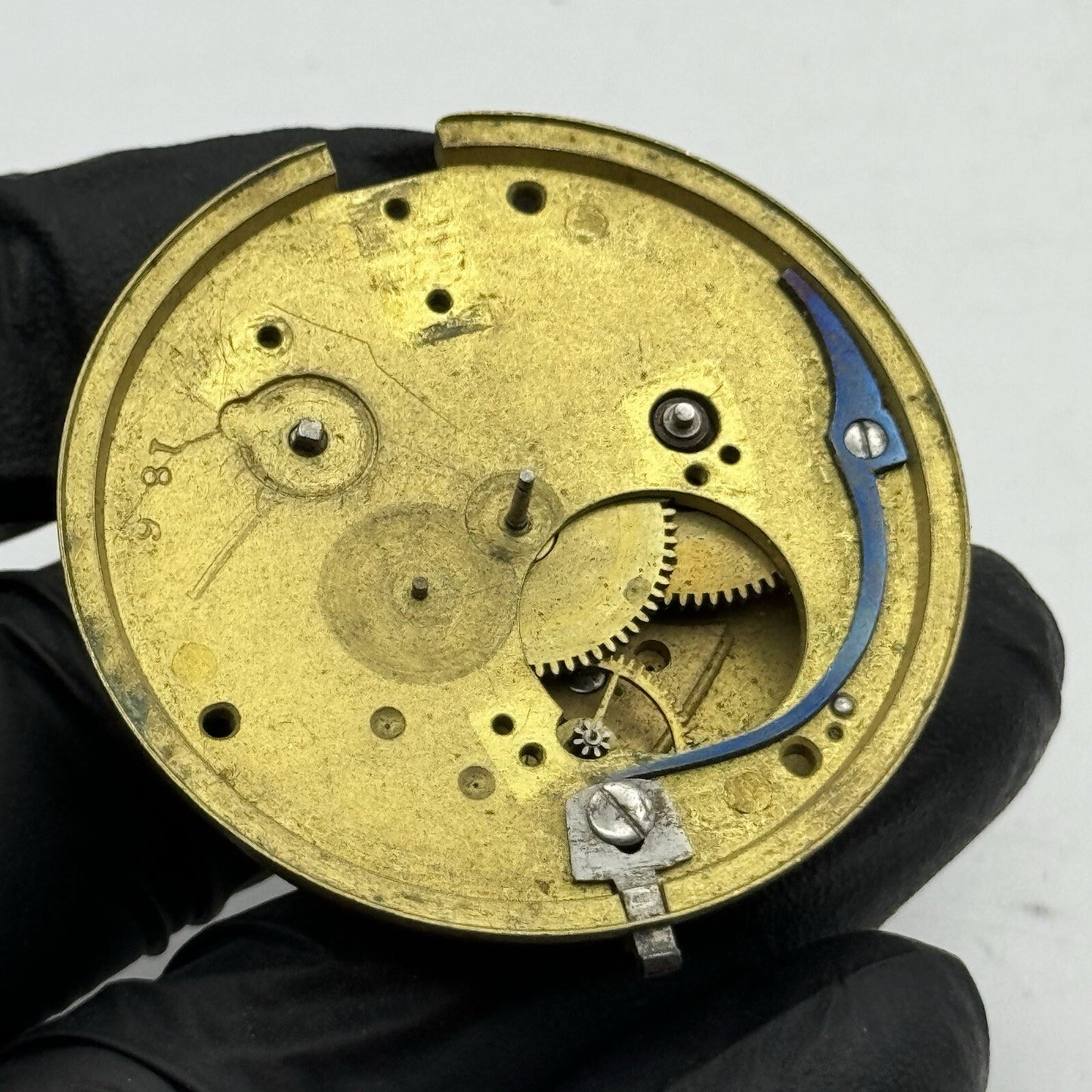 46.4mm Manual Wind Unidentified Fusee Pocket Watch Movement FOR PARTS