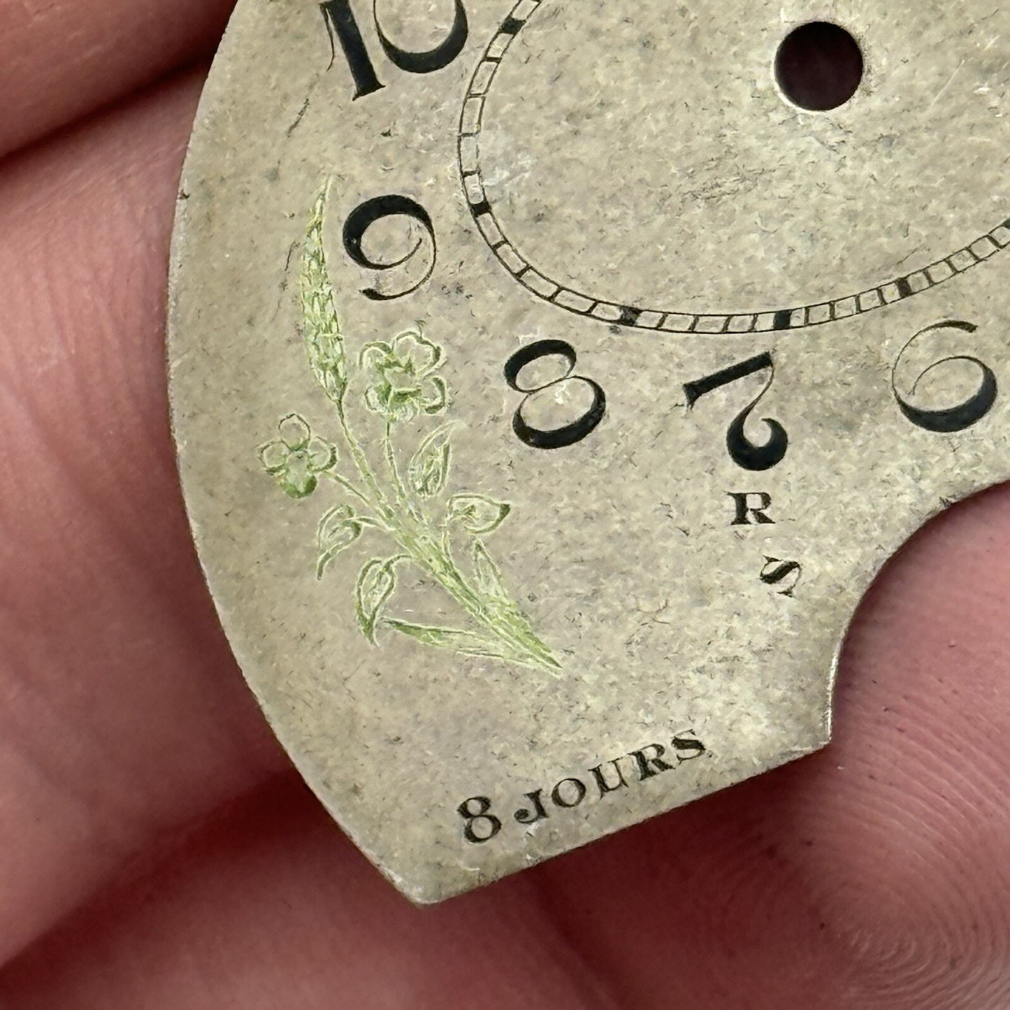 42.5mm Beautiful Hebdomas 8 Days Flower Pattern Pocket Watch Dial Spares Parts