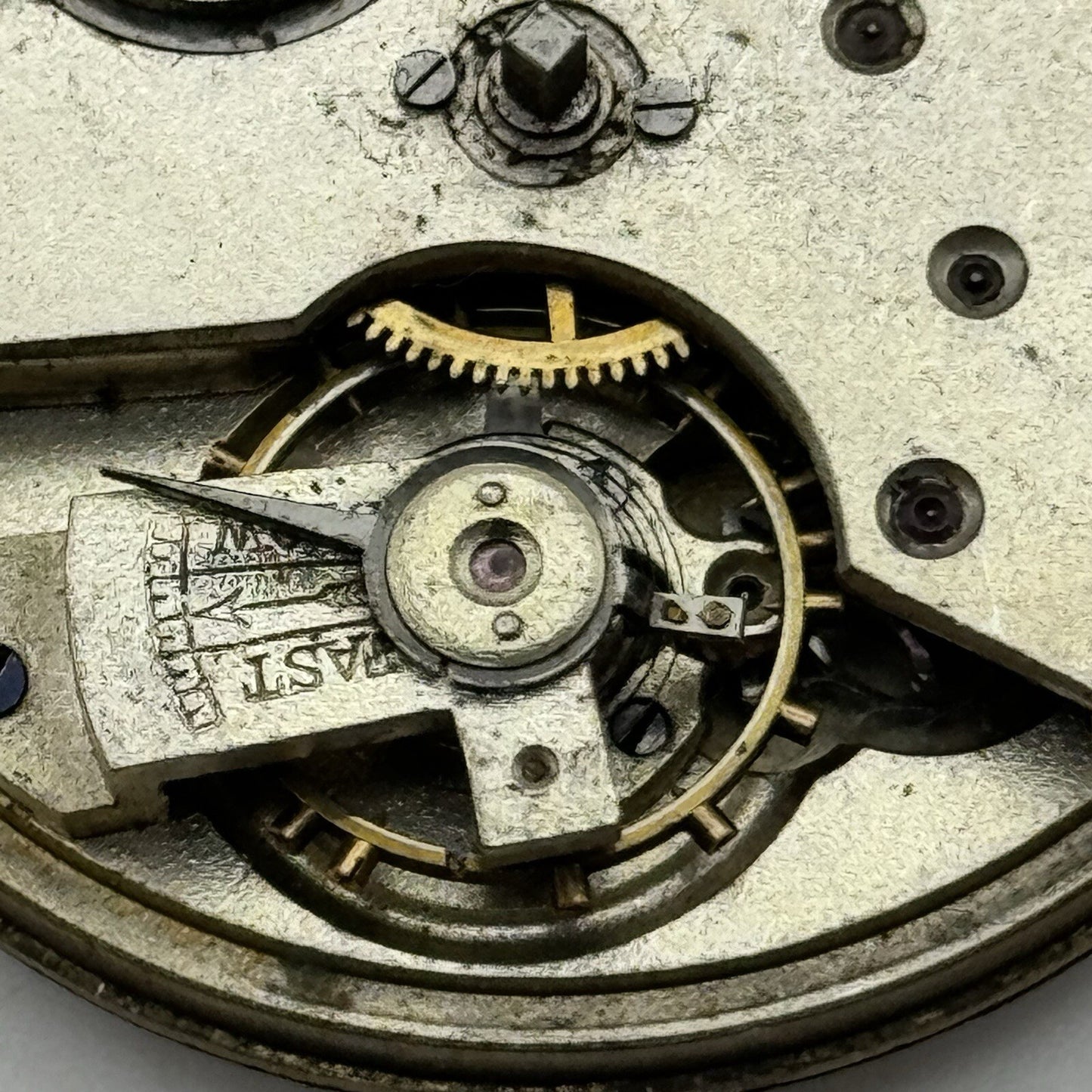 45.8mm Manual Wind Unidentified Pocket Watch Movement Dial Hands FOR PARTS