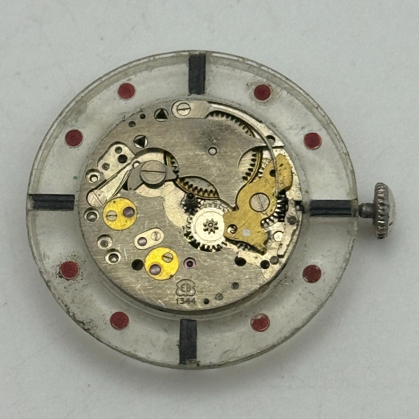 28.8mm EB 1344 Swiss 17 Jewels Manual Wind Watch Movement Vintage PARTS SPARES