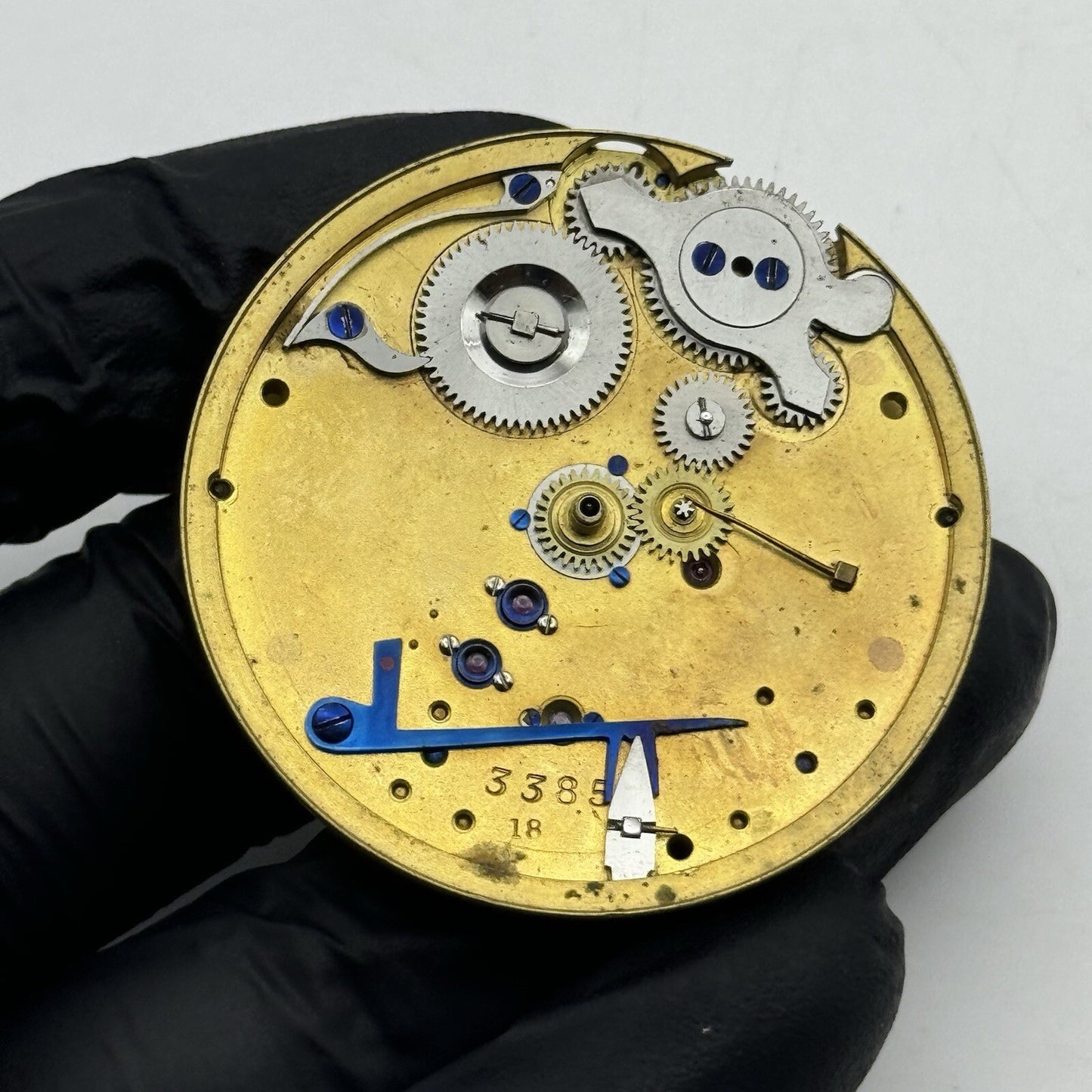 47.2mm Manual Wind Antique D Tunks Accrington Pocket Watch Movement FOR PARTS