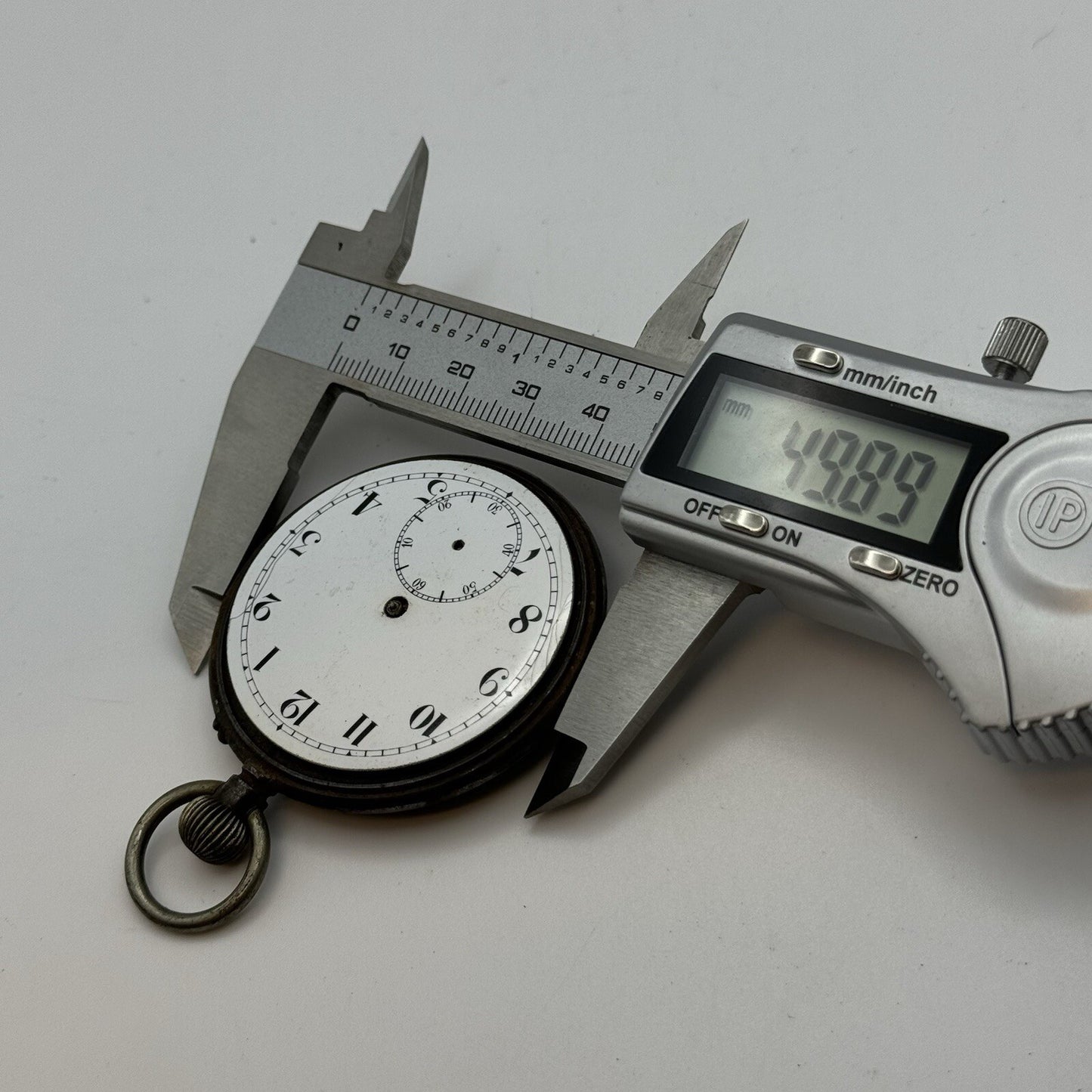49.8mm Manual Wind Partial Pocket Watch Movement White Dial FOR PARTS