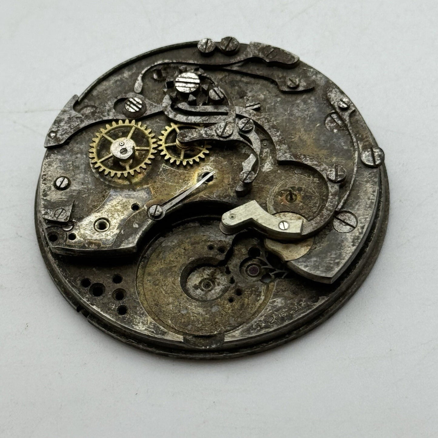 42.9mm Unidentified Chronograph Pocket Watch Movement FOR PARTS Restoration