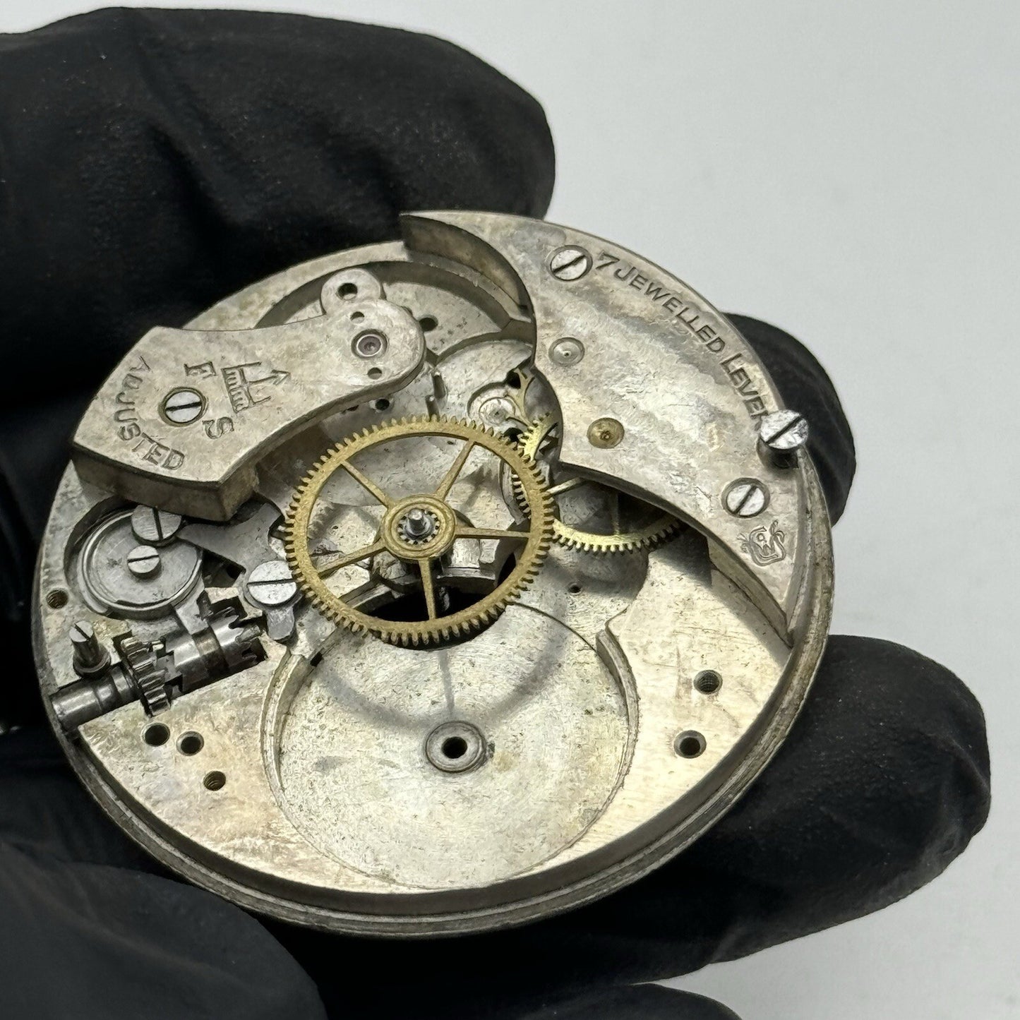 43.1mm Manual Wind Lever Adjusted Partial Pocket Watch Movement FOR PARTS Repair