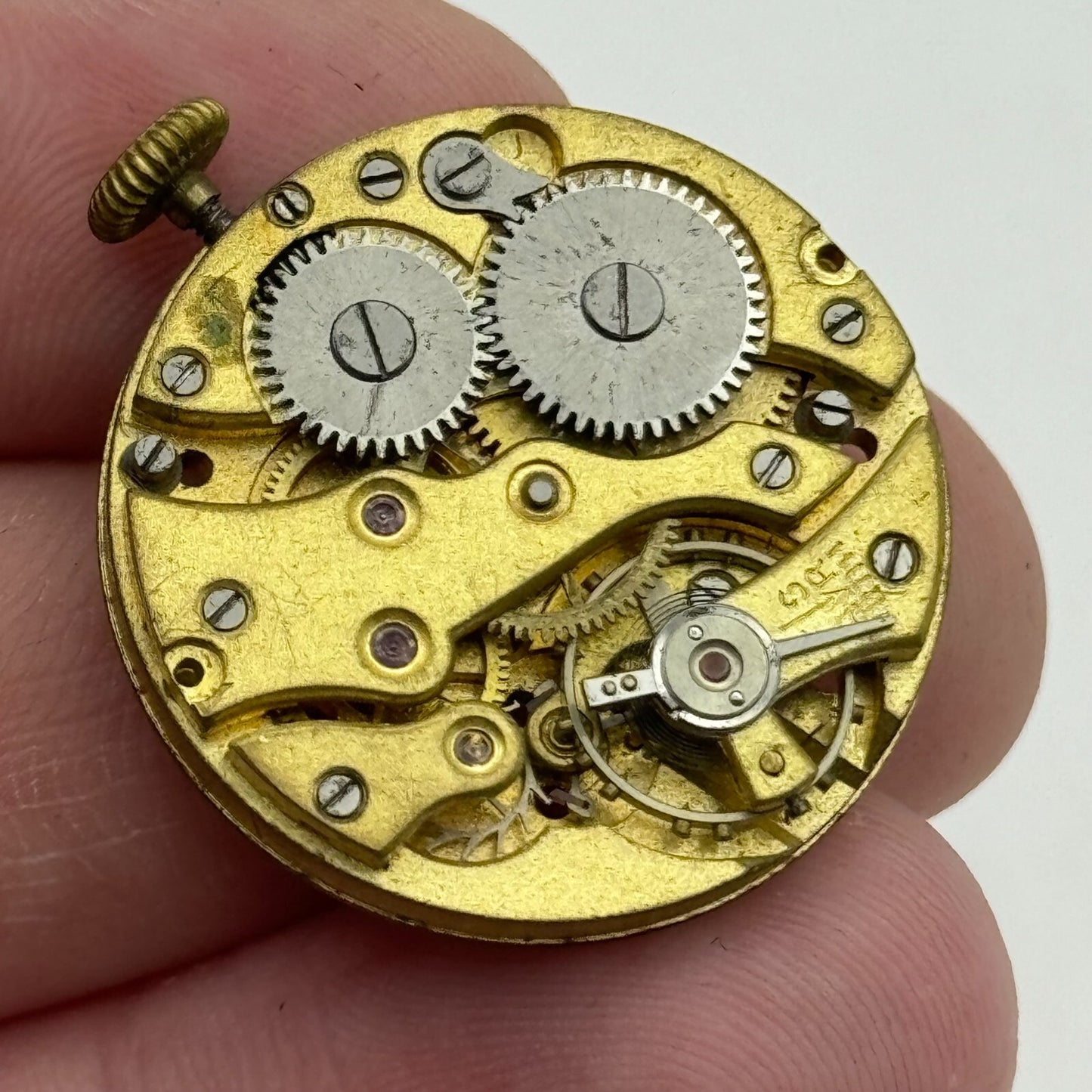 27mm Unidentified Balance Ok Trench Mens Watch Movement Manual Wind Swiss PARTS