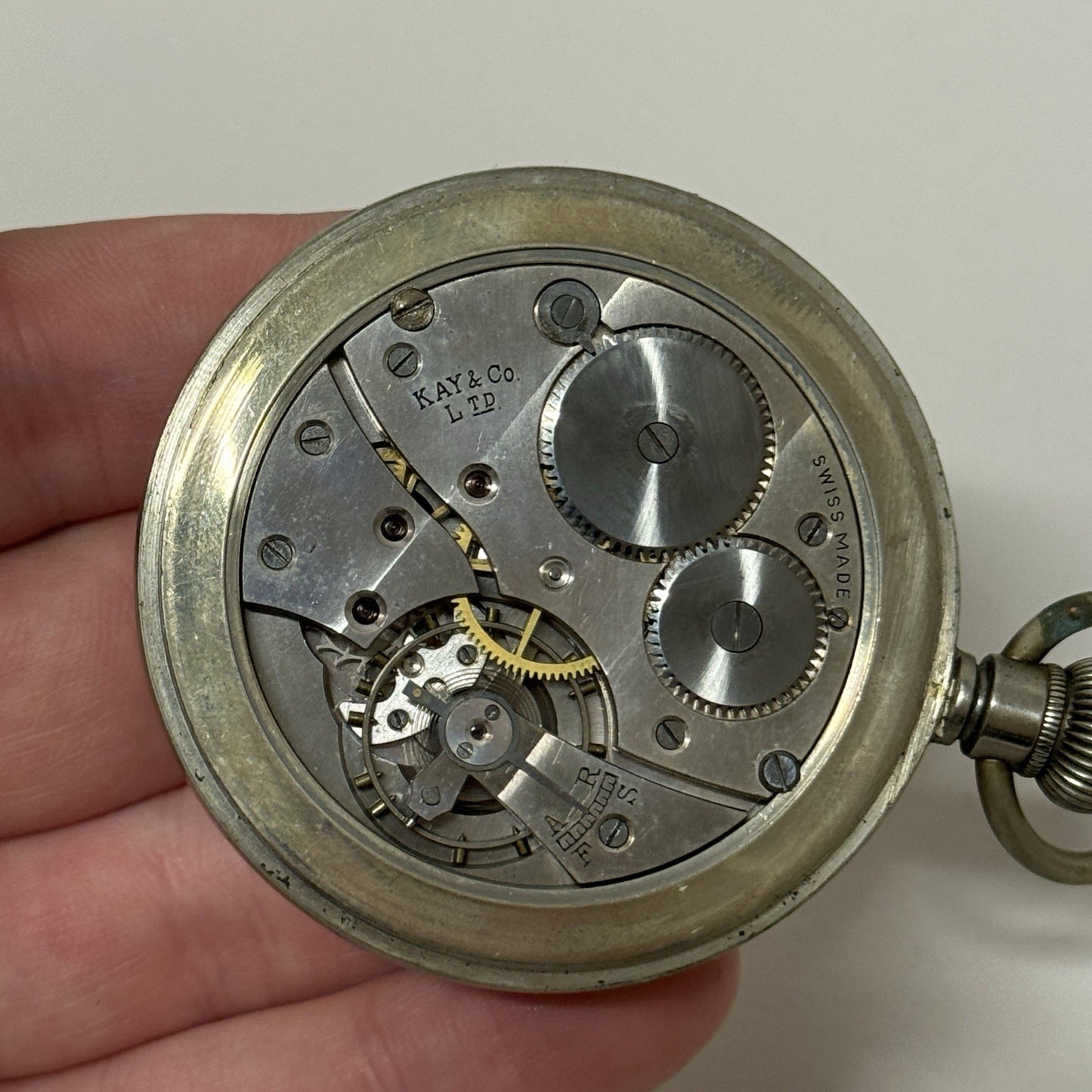 54mm Antique Kay’s Screwback Lever Open Face Quality Pocket Watch TO RESTORE