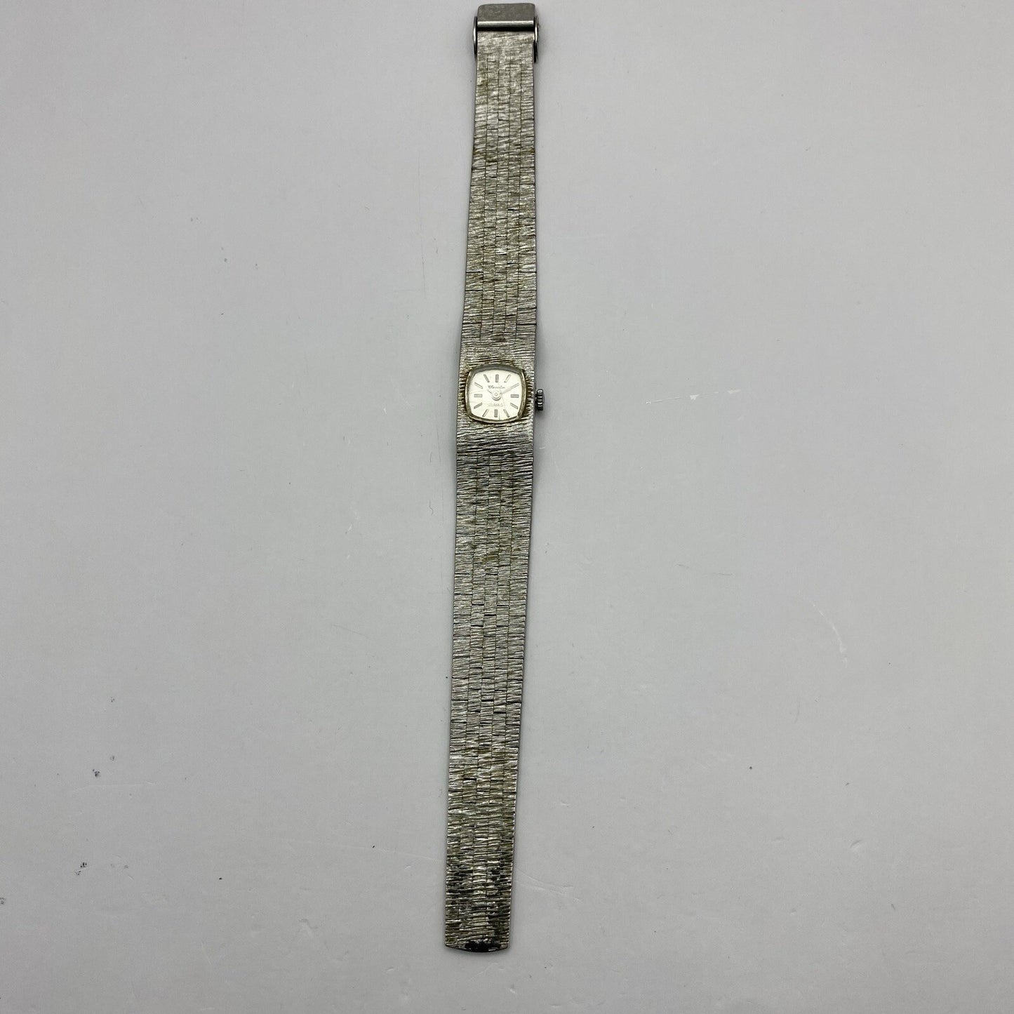 15mm Ladies Chevalier Bark Affect Silver Tone Dress Watch NON WORKING