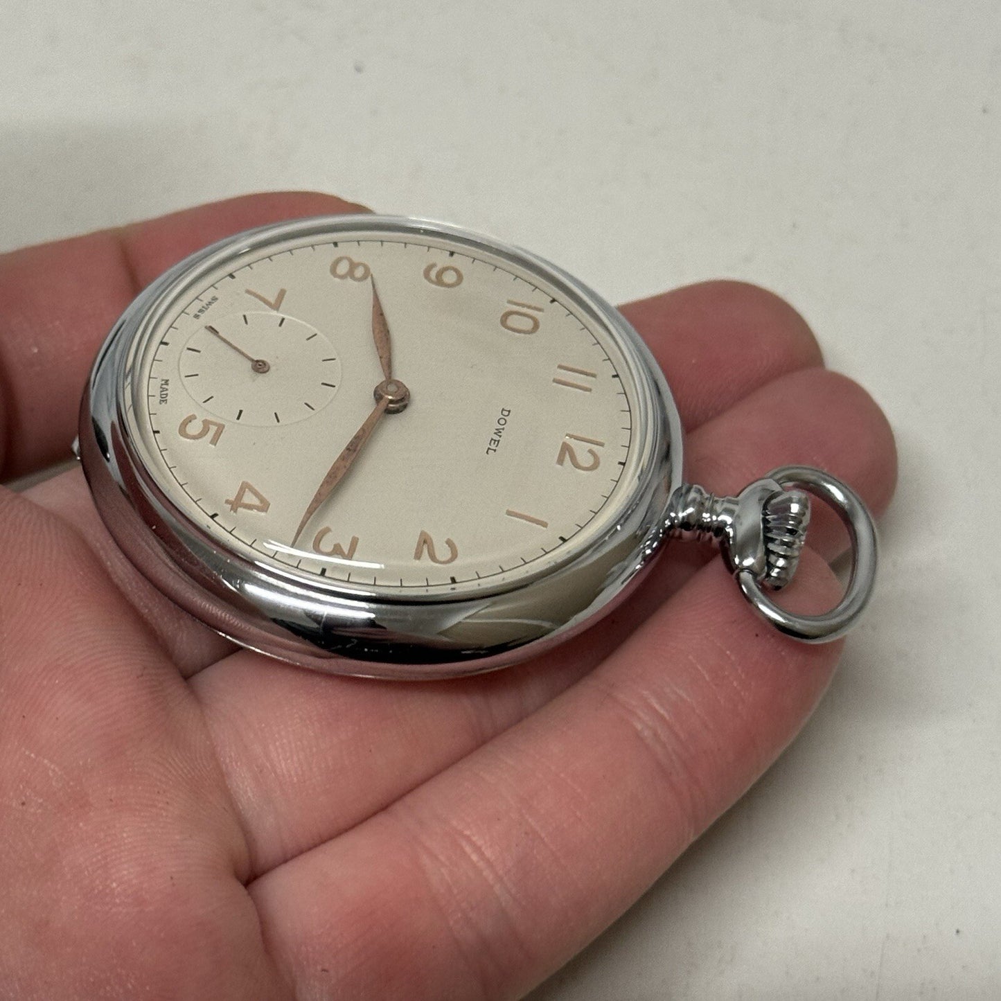 50mm Vintage Dowel NEW OLD STOCK Open Face Sub Seconds Pocket Watch TO SERVICE