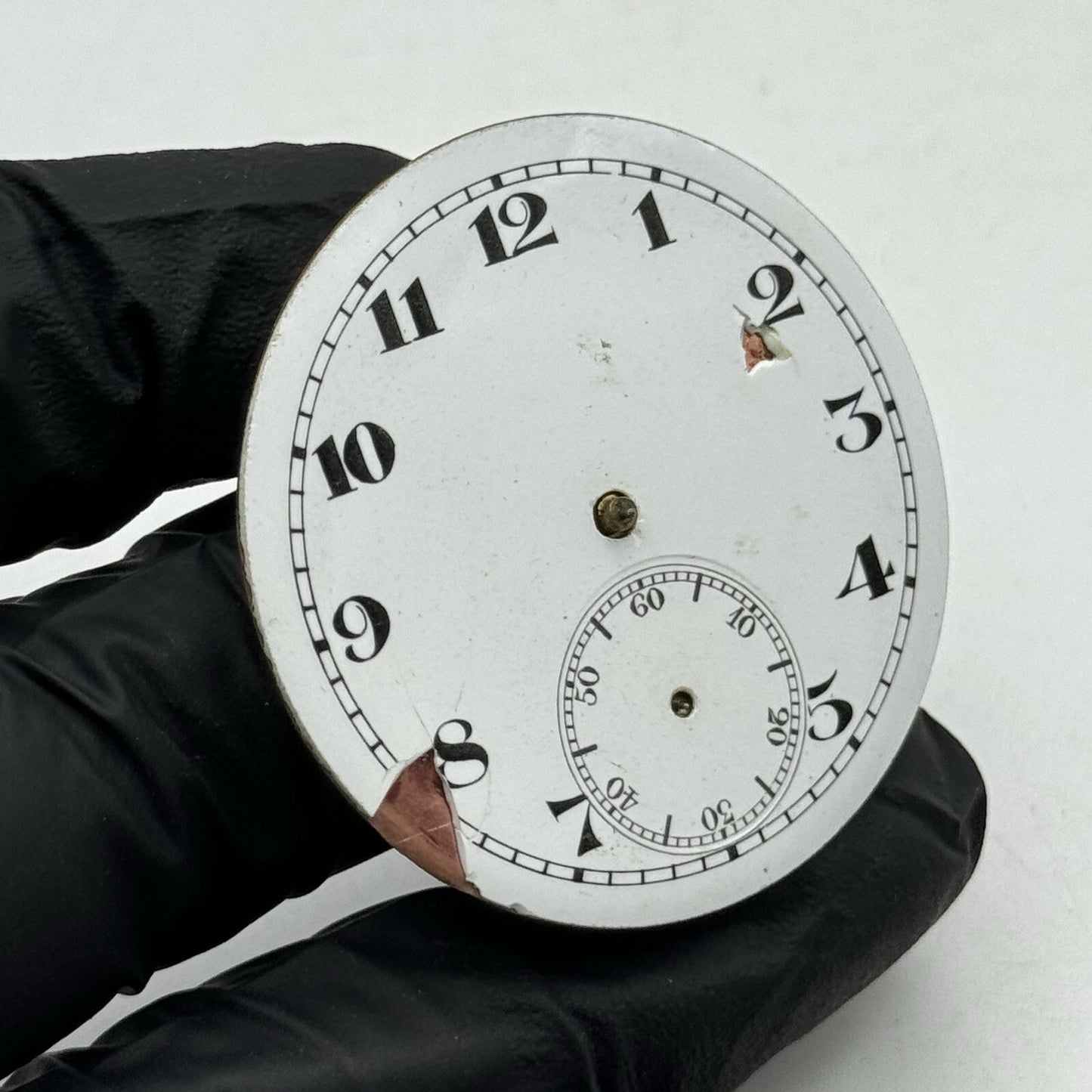 43.7mm Military Style Dial Top Wind Pocket Watch Movement FOR PARTS