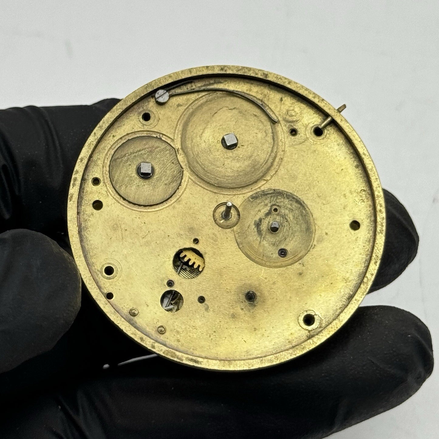 45.6mm Unidentified Partial Pocket Watch Movement FOR PARTS Repair Project