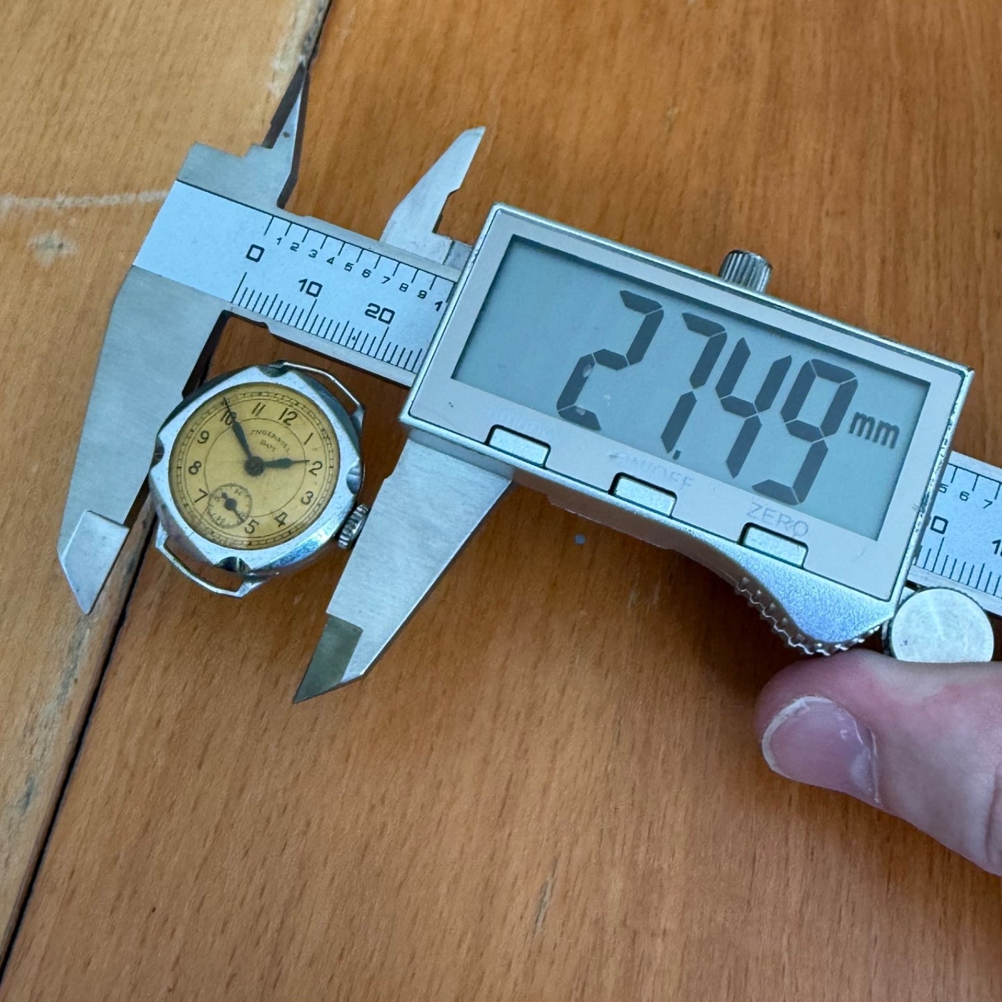 25mm Vintage Ingersoll Dot Nickel Chromium Swiss Manual Wind Watch PARTS REPAIR