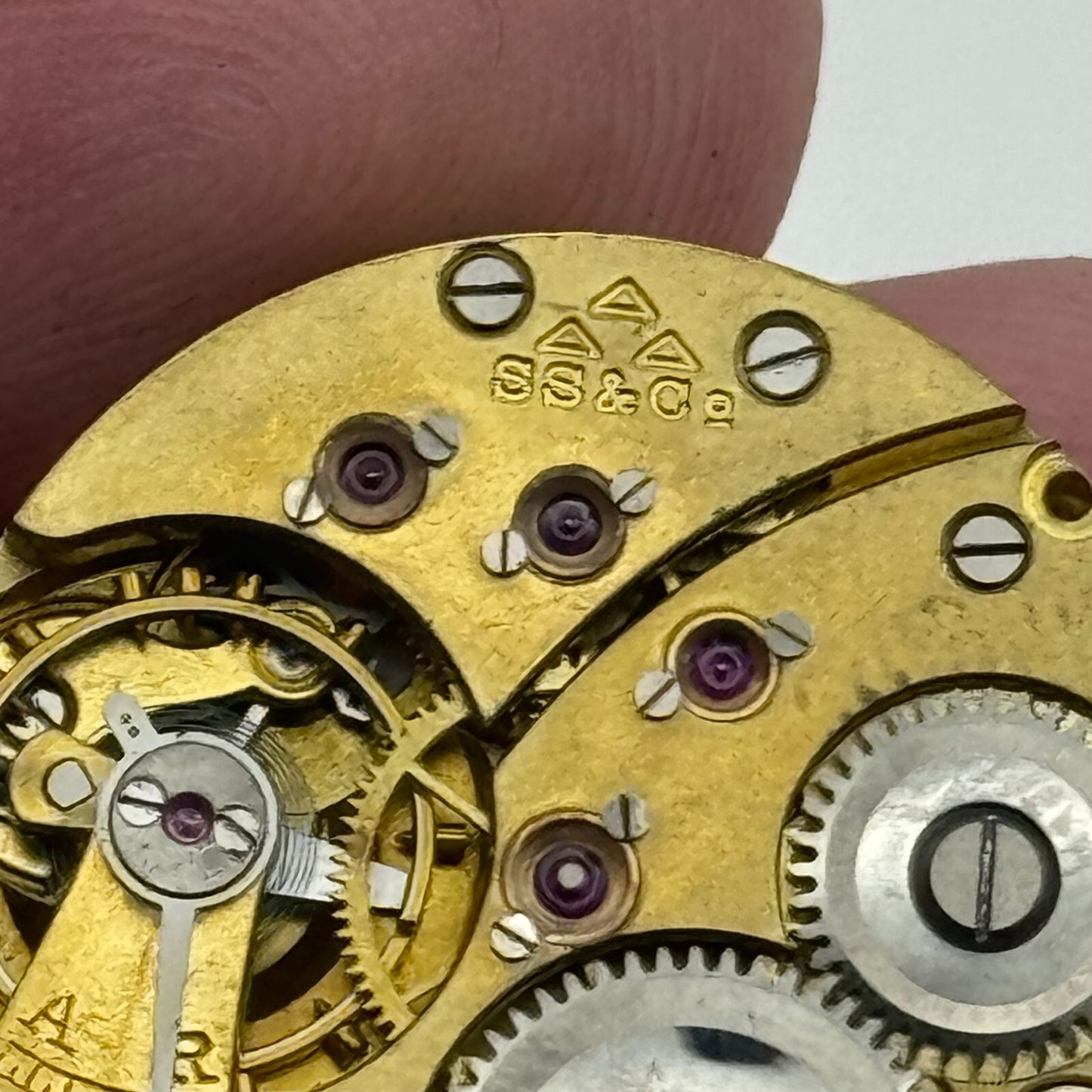 23.6mm Stauffer SS & Co Trench Watch Movement Balance Ok Manual Wind Swiss PARTS