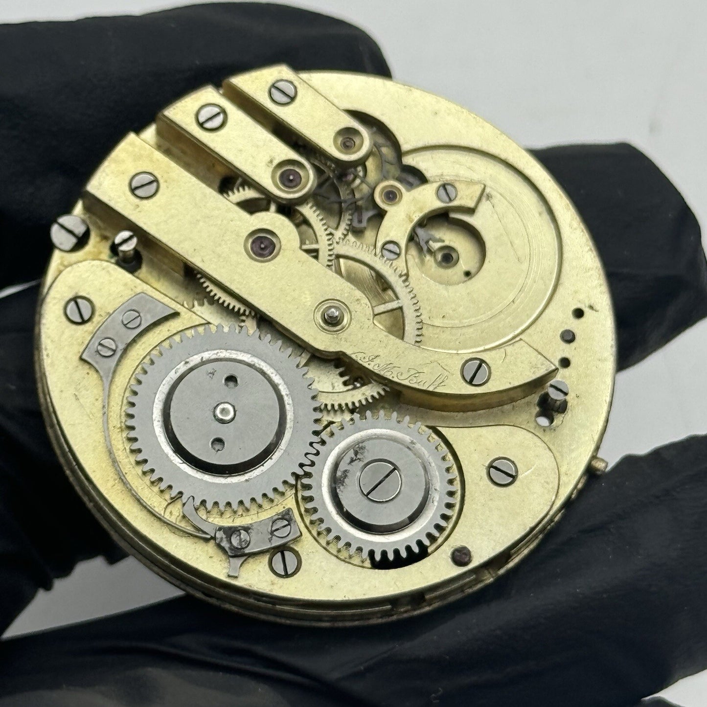 42.8mm J M Buff Partial Cylinder Quality Pocket Watch Movement FOR PARTS