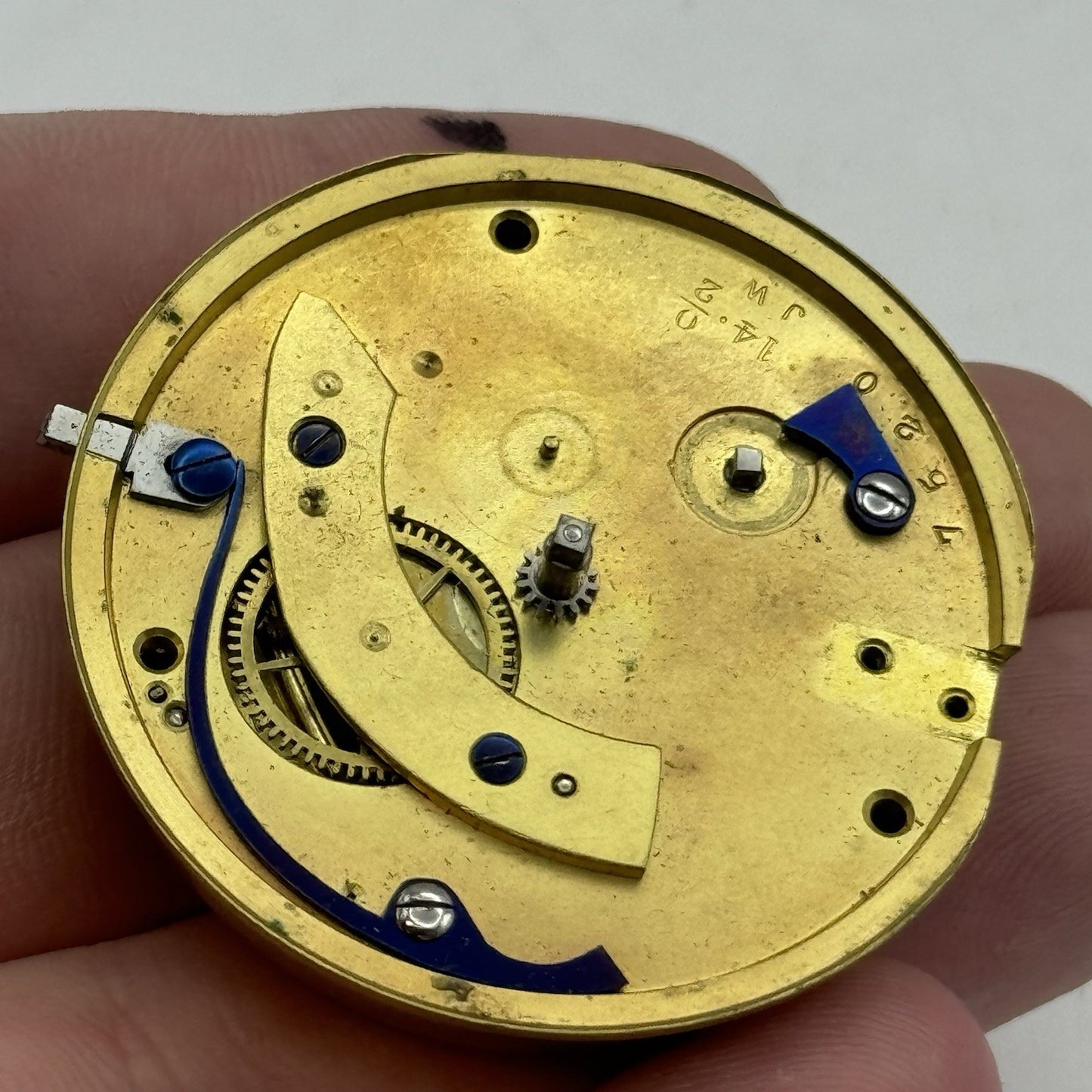 42.9mm Antique Fusee Quality English Pocket Watch Movement - PARTS REPAIR SPARES