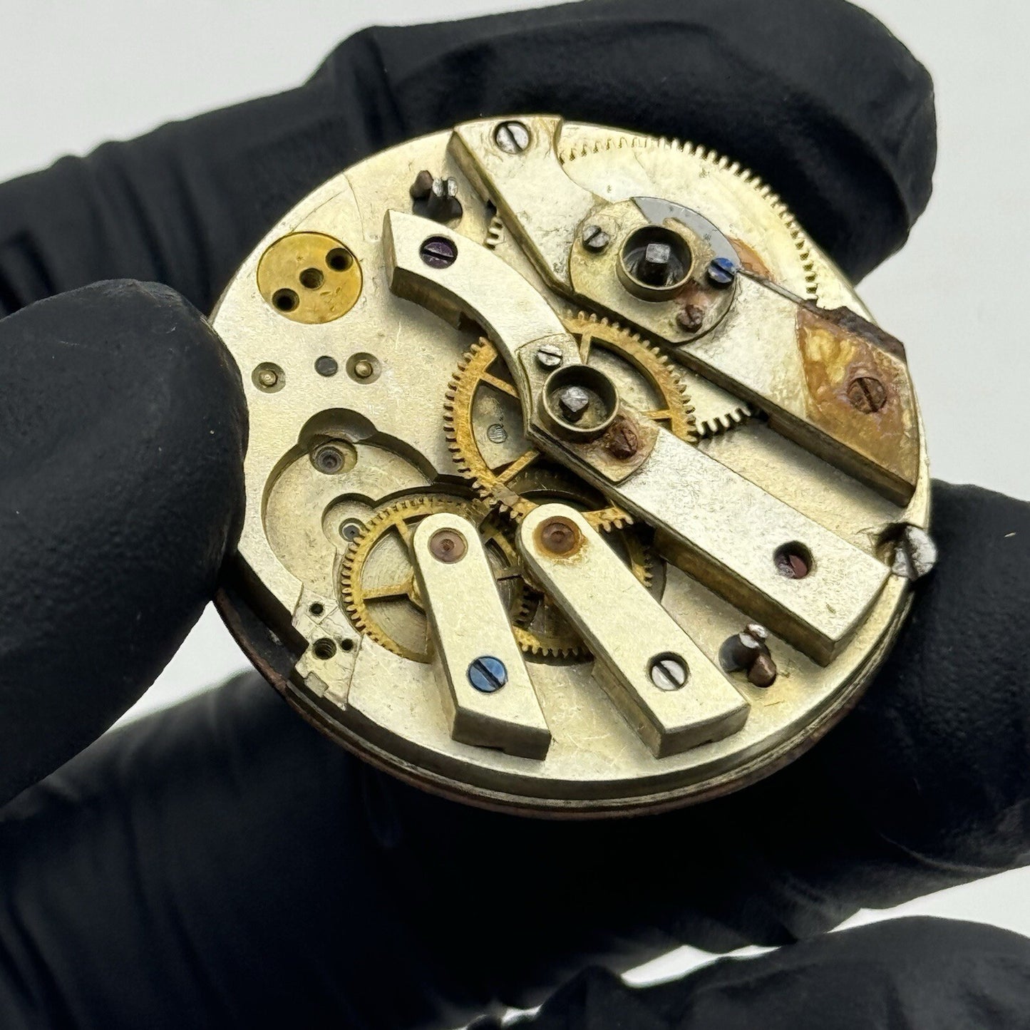 34.4mm Beautiful Patterned Dial Cylinder Pocket Watch Movement FOR PARTS